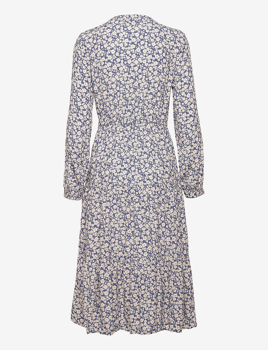 GAP - LENZING™ ECOVERO™ Tiered Midi Dress - blue floral - 1