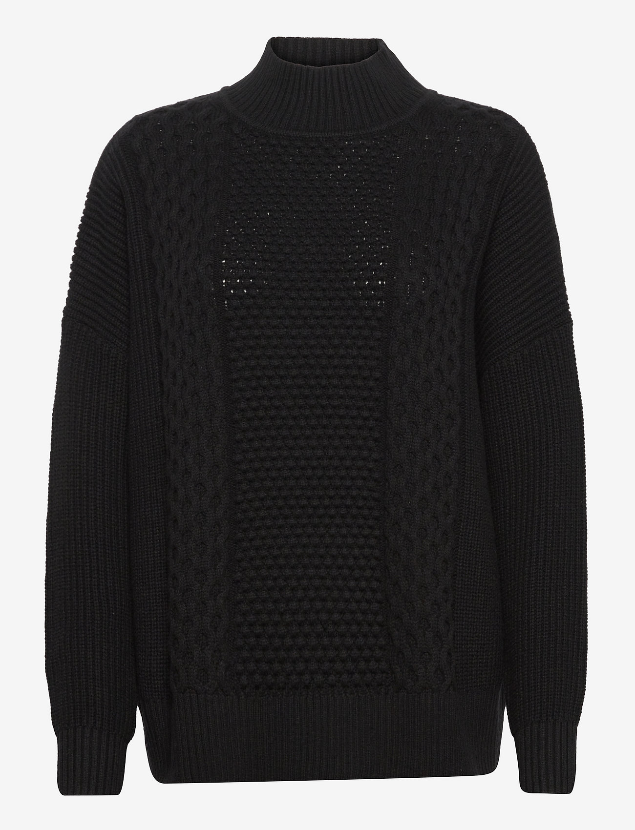 GAP - Cable Knit Mockneck Sweater - true black v2 - 0