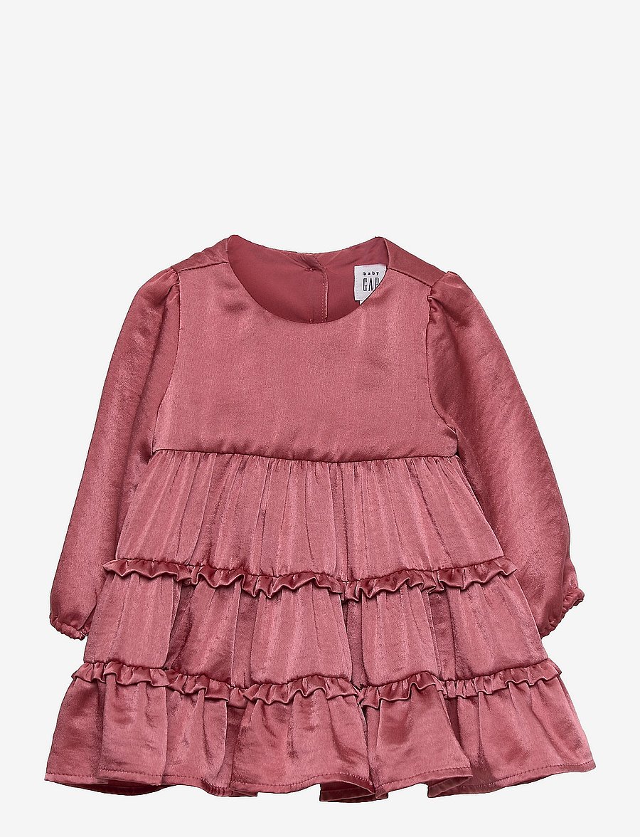 GAP - Baby Recycled Satin Tiered Dress - mauvewood 17-1522 tcx - 0