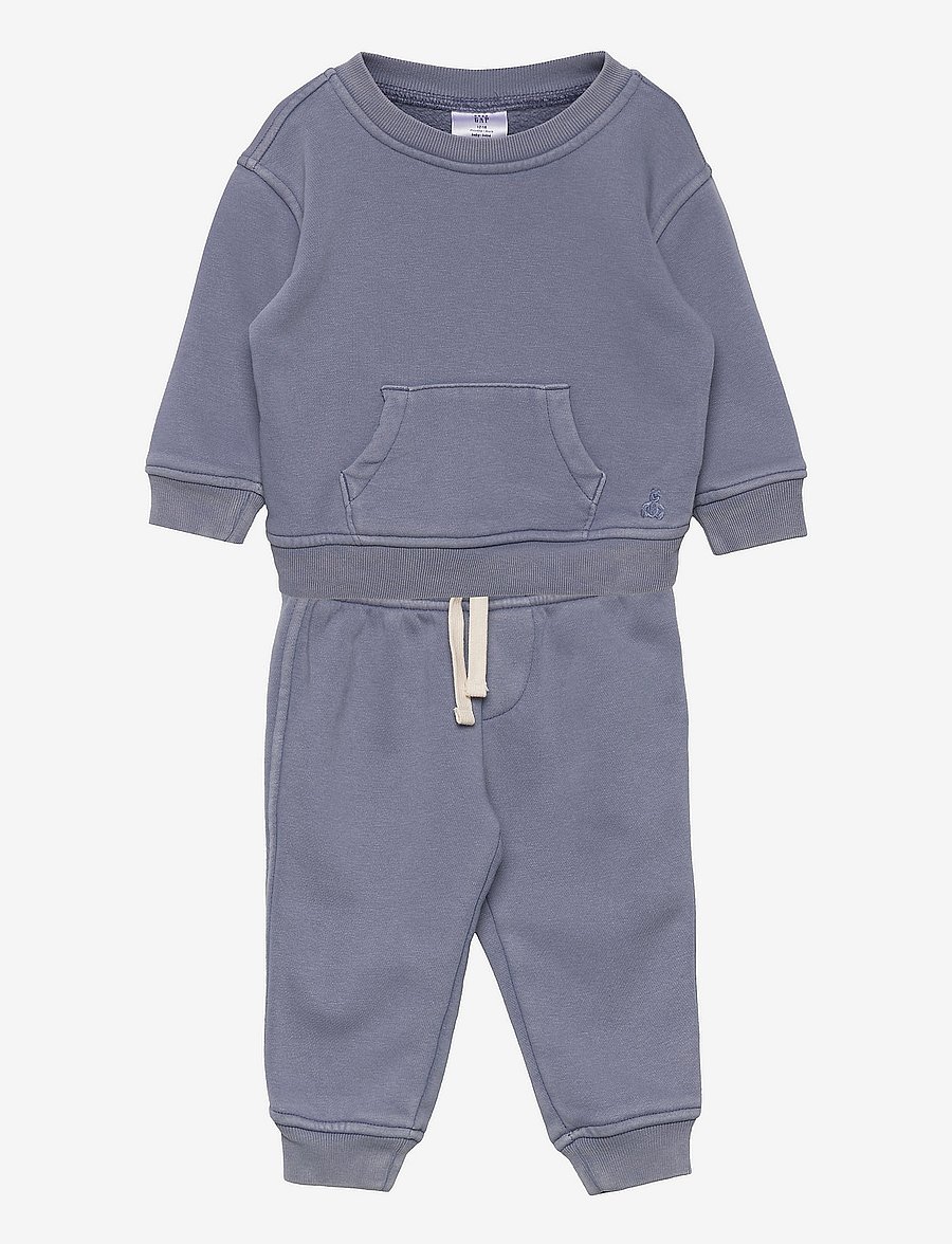 GAP - Baby Crewneck Sweatshirt Outfit Set - daisy blue - 0