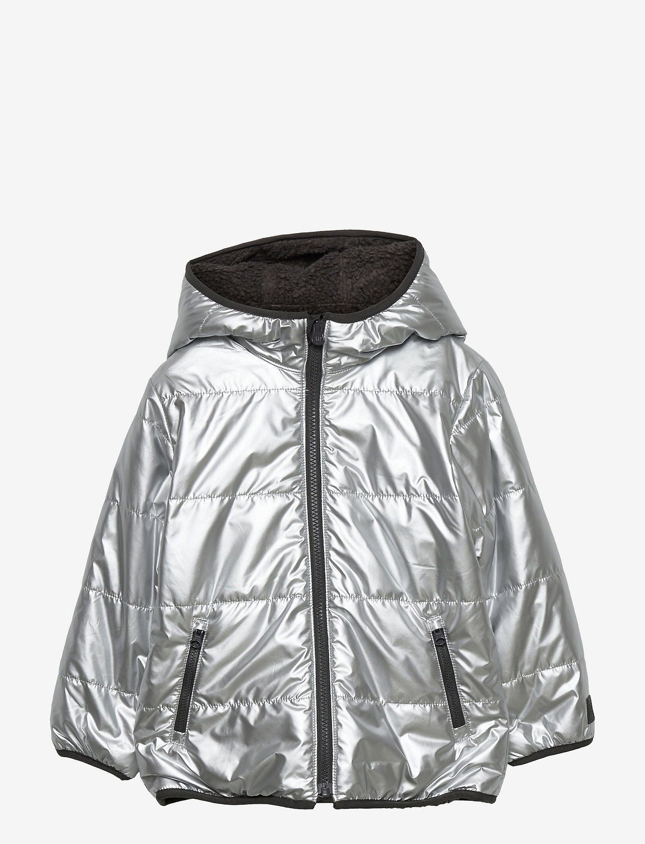 GAP - Toddler Metallic Reversible Puffer Jacket - silver - 0