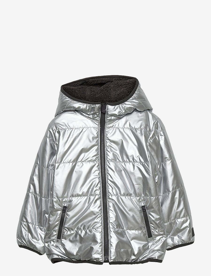 GAP - Toddler Metallic Reversible Puffer Jacket - silver - 0