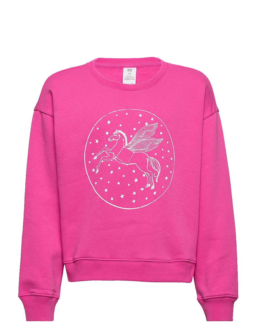 GAP - Kids Graphic Crewneck Sweatshirt - sizzling fuchsia - 0