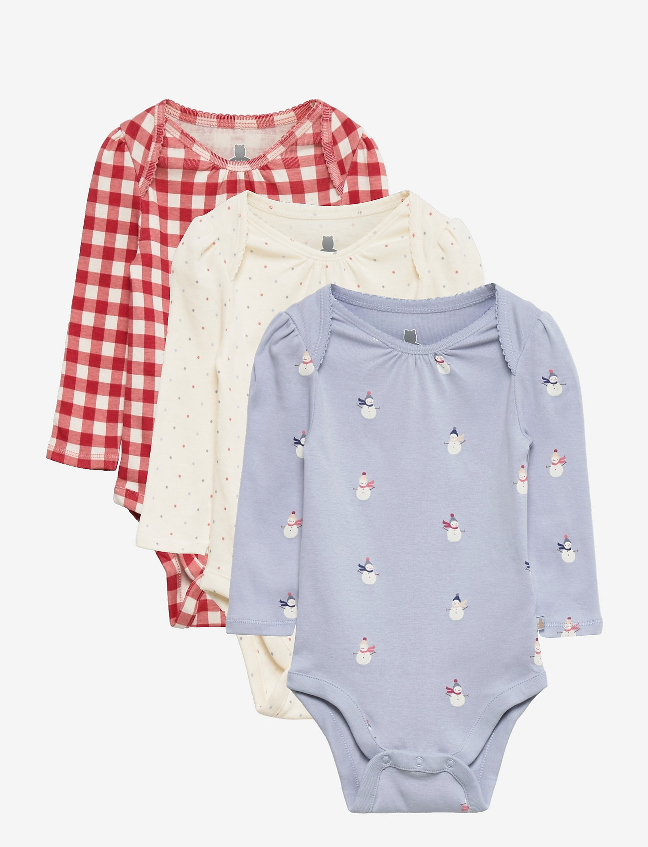 GAP - Baby 100% Organic Cotton Print Bodysuit (3-Pack) - ice blue 740 - 0