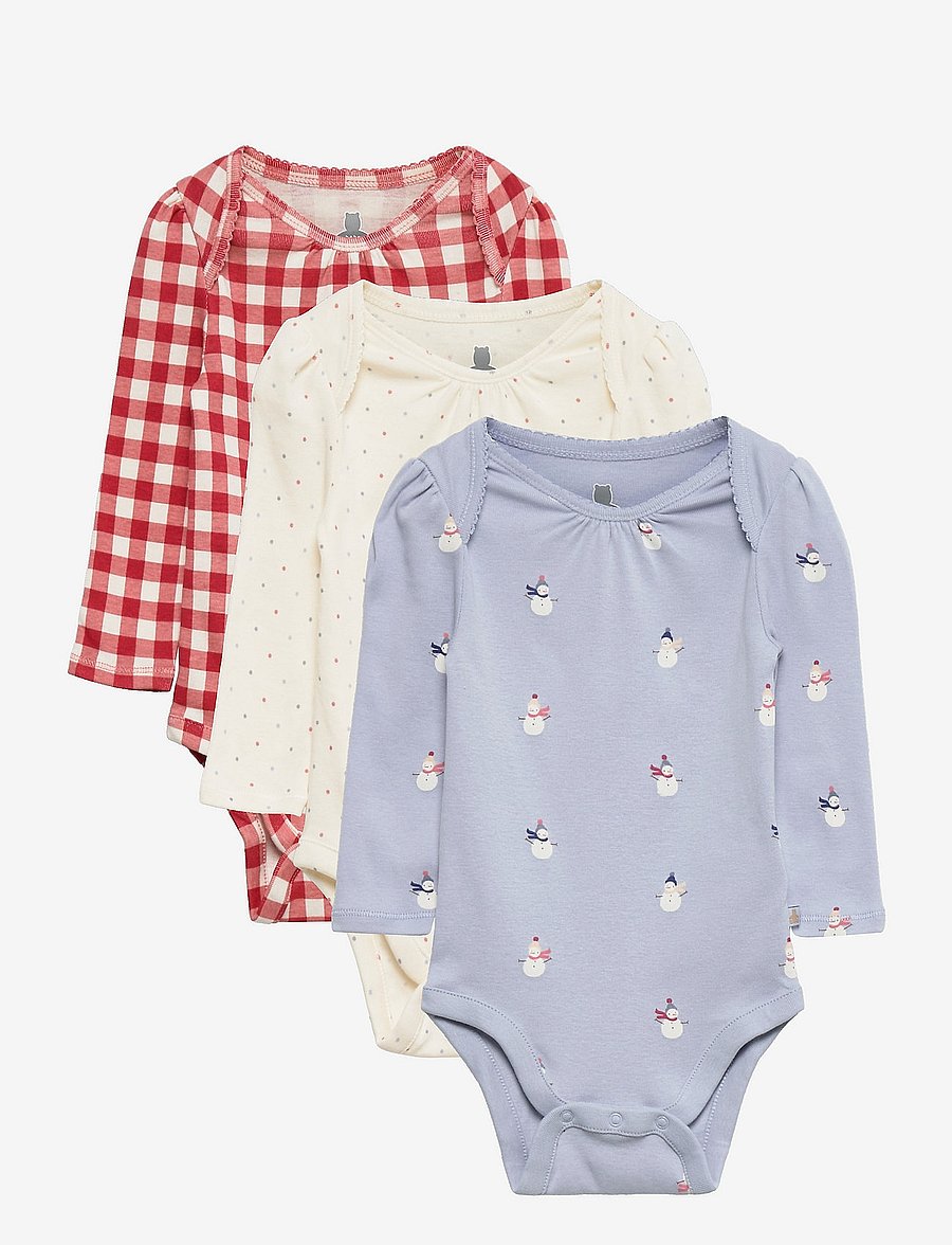 GAP - Baby 100% Organic Cotton Print Bodysuit (3-Pack) - ice blue 740 - 0
