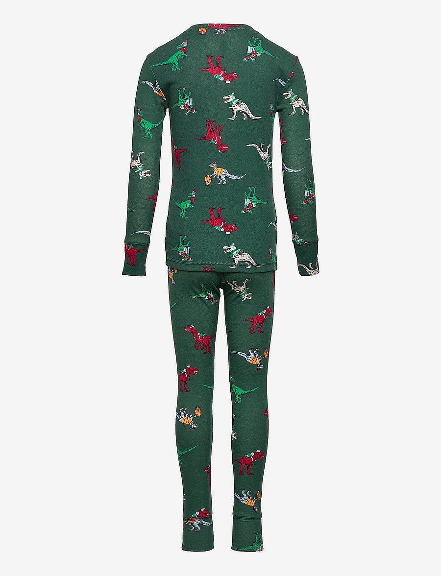GAP - Kids 100% Organic Cotton Dinosaur Print PJ Set - bistro green 19-5408 - 1