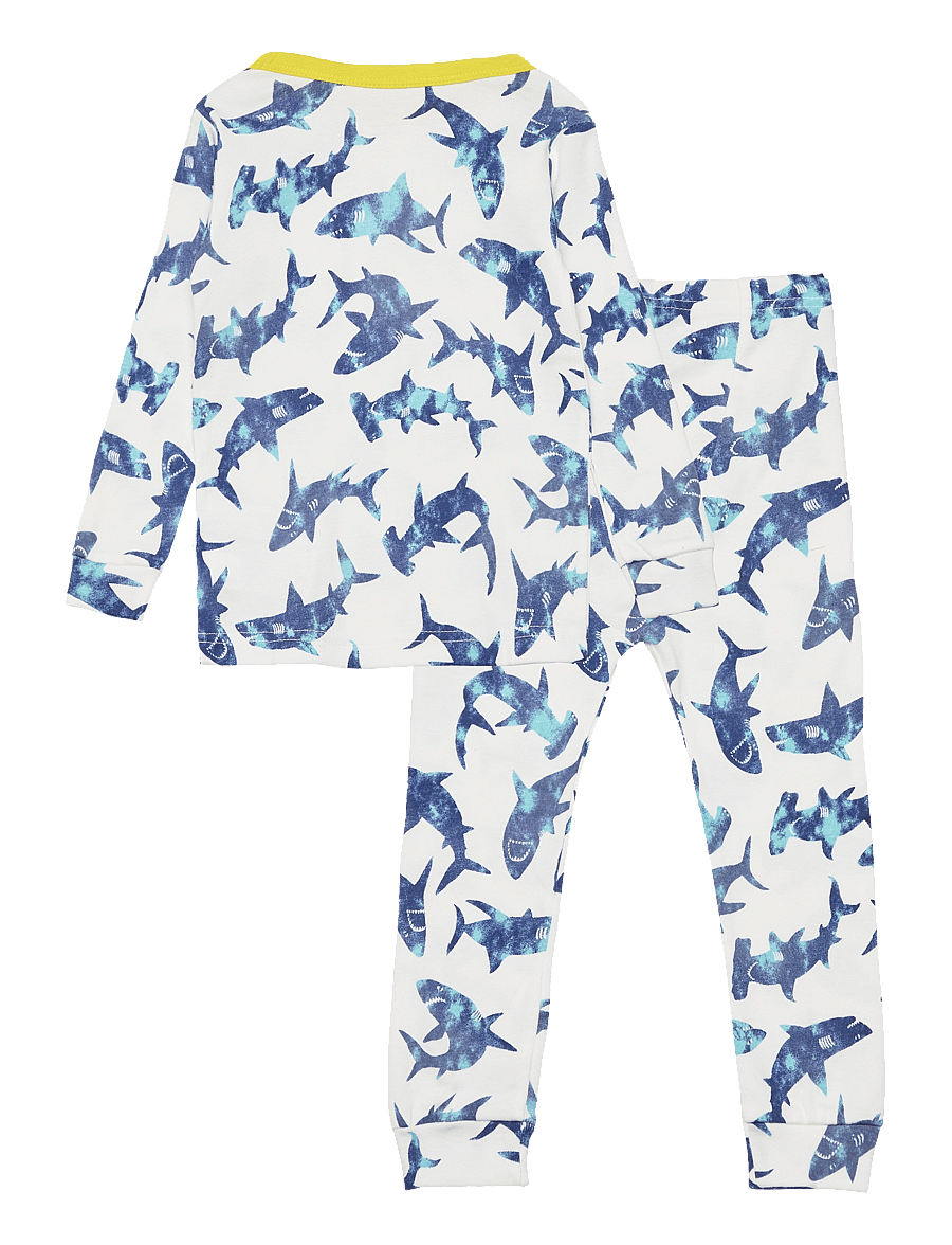 GAP - babyGap 100% Organic Cotton Shark Graphic PJ Set - new off white - 1