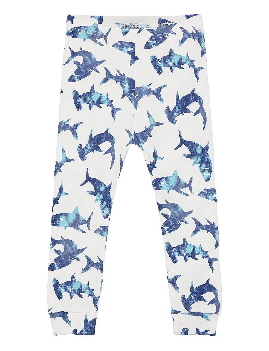 GAP - babyGap 100% Organic Cotton Shark Graphic PJ Set - new off white - 2