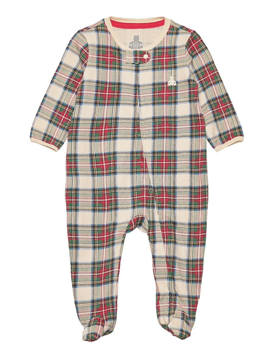 GAP - Baby 100% Organic Cotton PJ One-Piece - french vanilla - 0