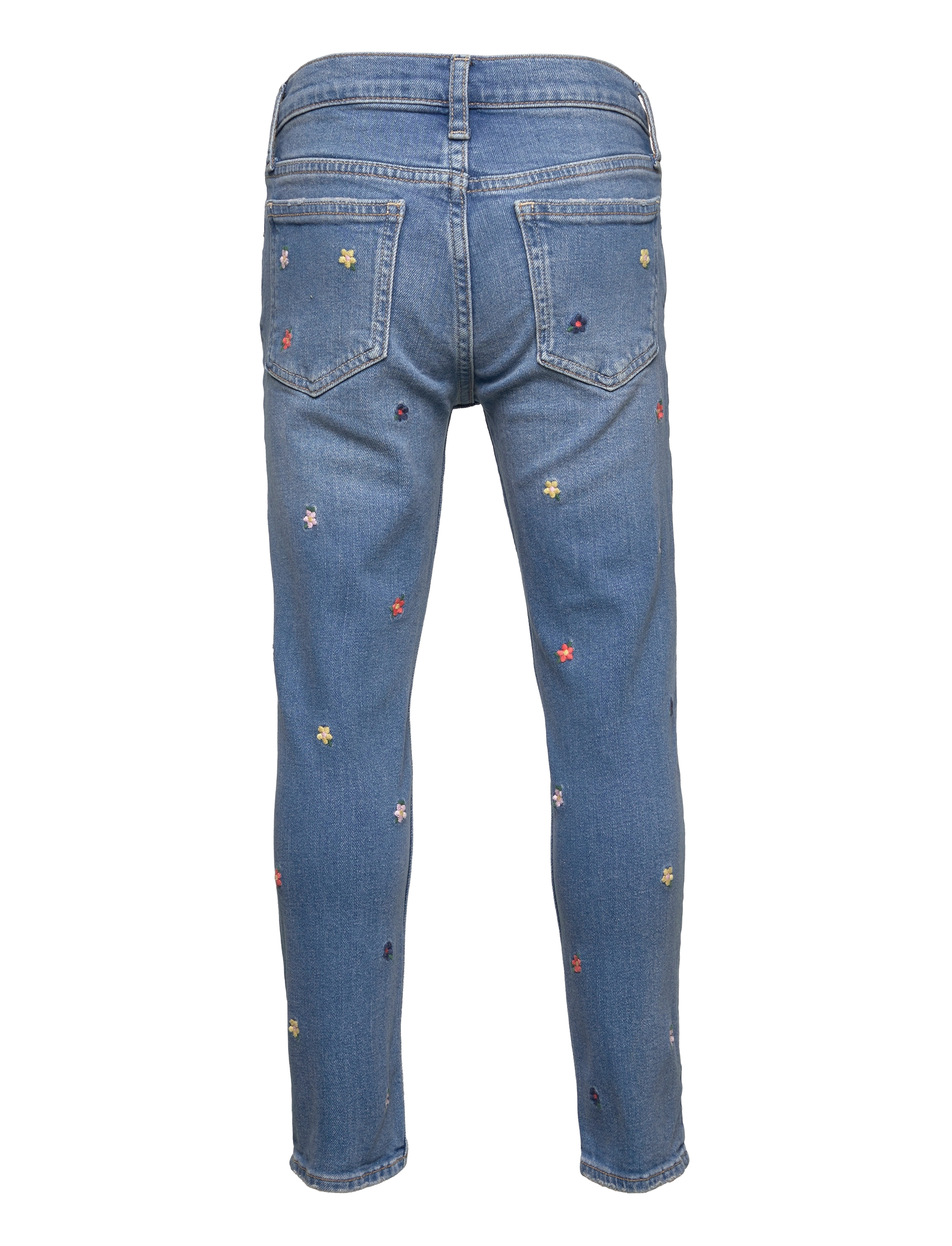 GAP - Kids' High Rise Embroidered Pencil Slim Fit Jeans with - medium wash - 1