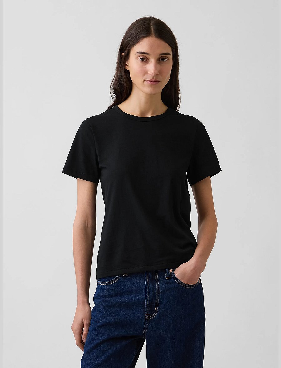 GAP - Organic Cotton VintageSoft T-Shirt from the GAP collection - t-shirts - true black v2 2 - 0
