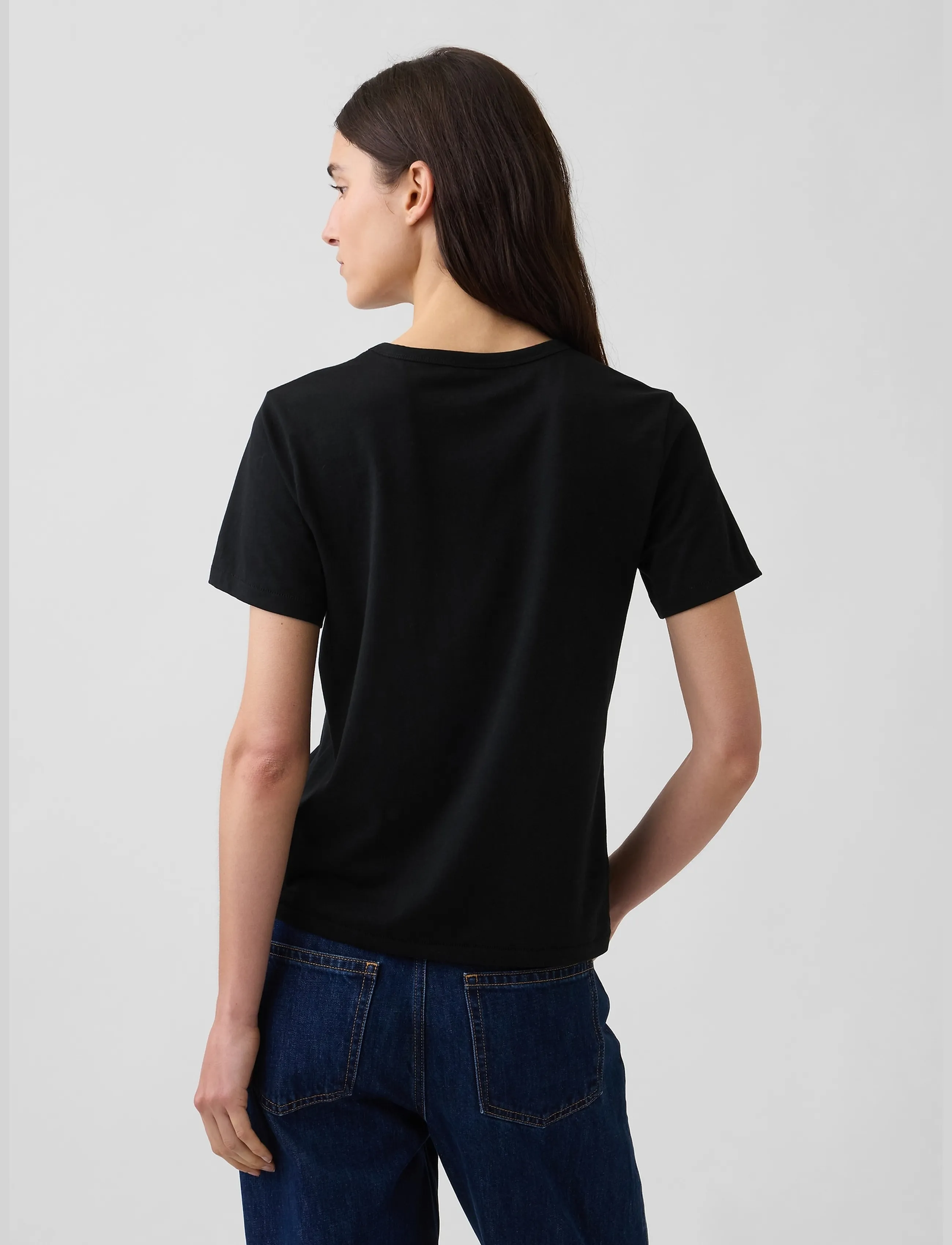 GAP - Organic Cotton VintageSoft T-Shirt from the GAP collection - t-shirts - true black v2 2 - 2