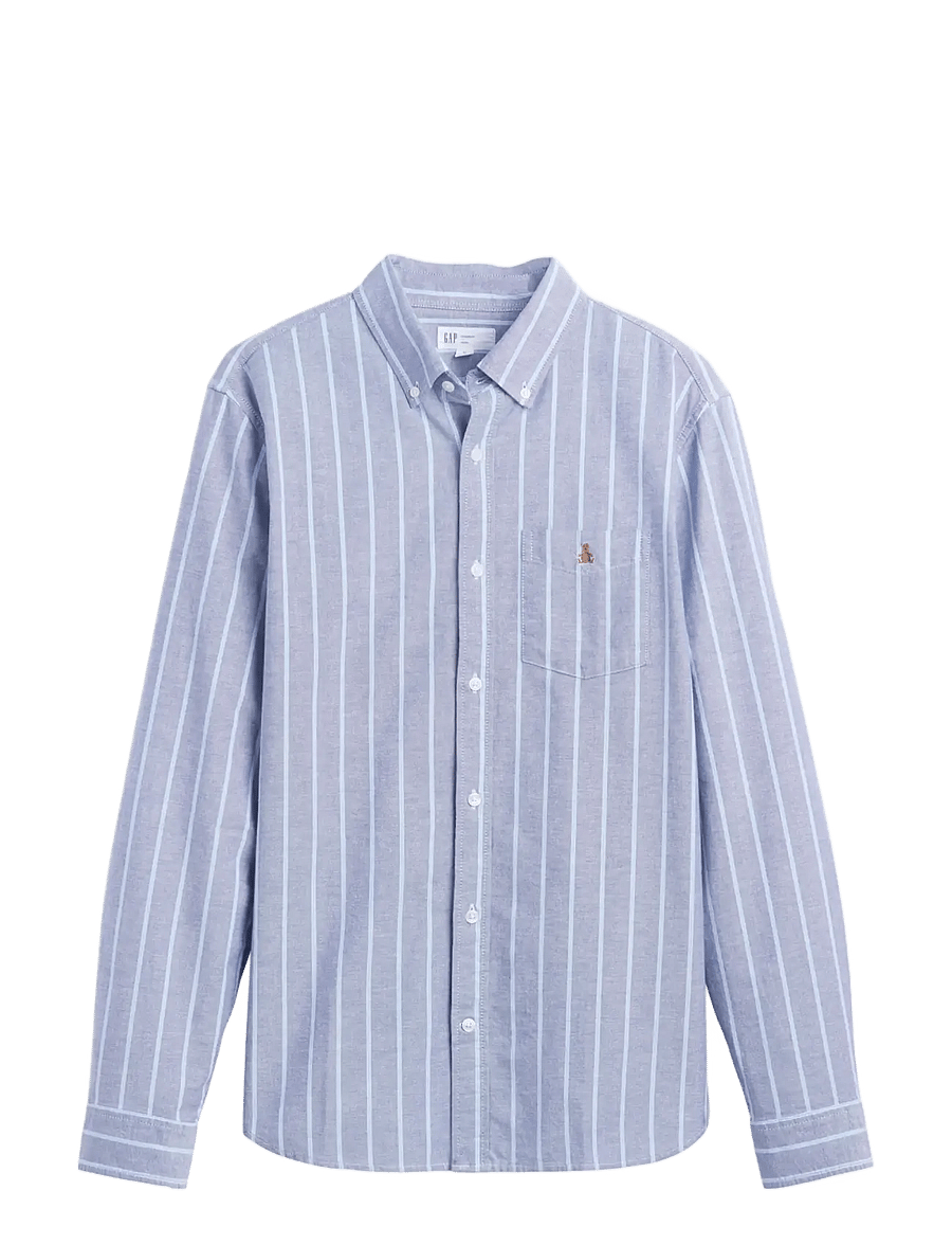 GAP - Oxford Shirt in Standard Fit - gestreifte hemden - blue track stripe - 1
