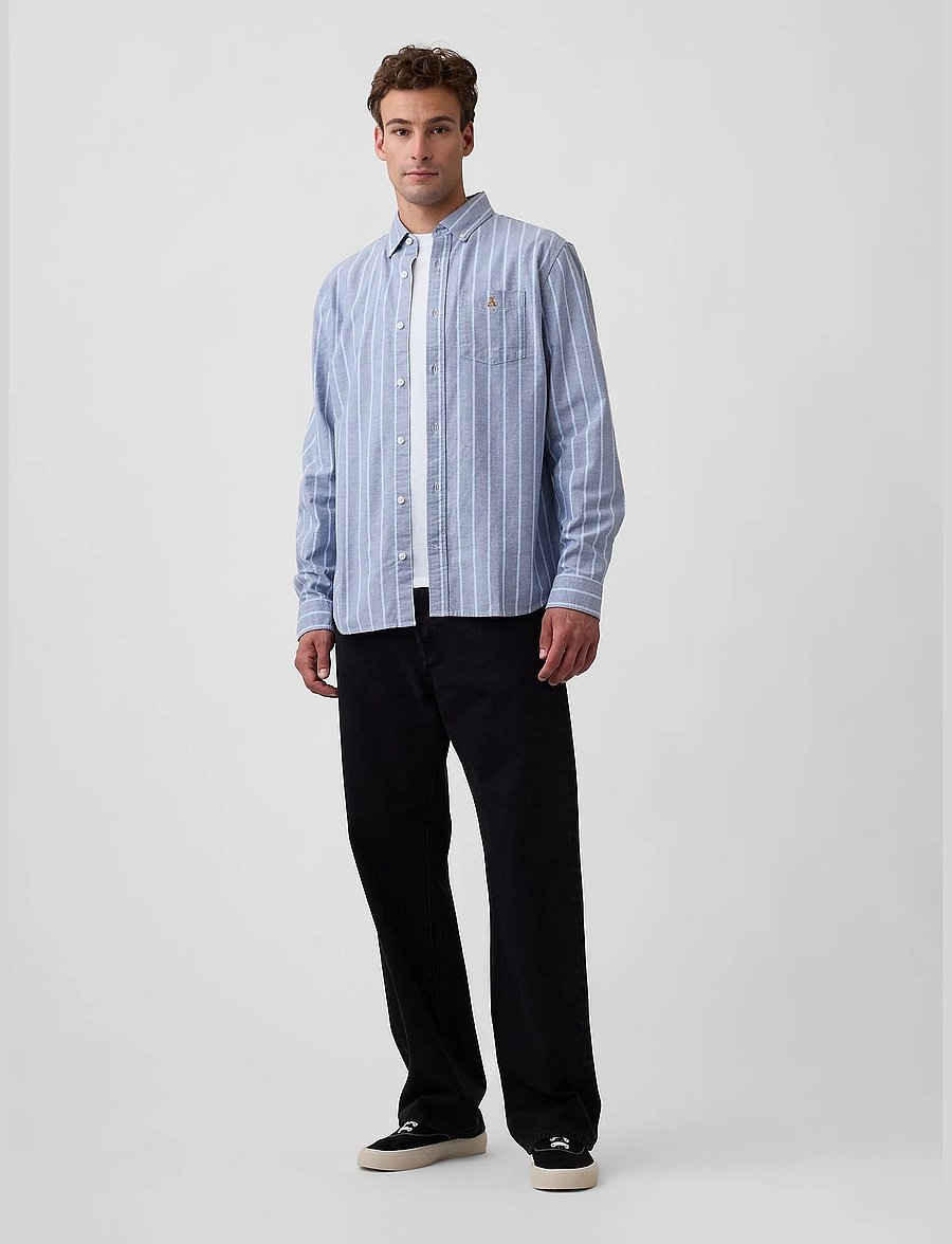 GAP - Oxford Shirt in Standard Fit - gestreifte hemden - blue track stripe - 2