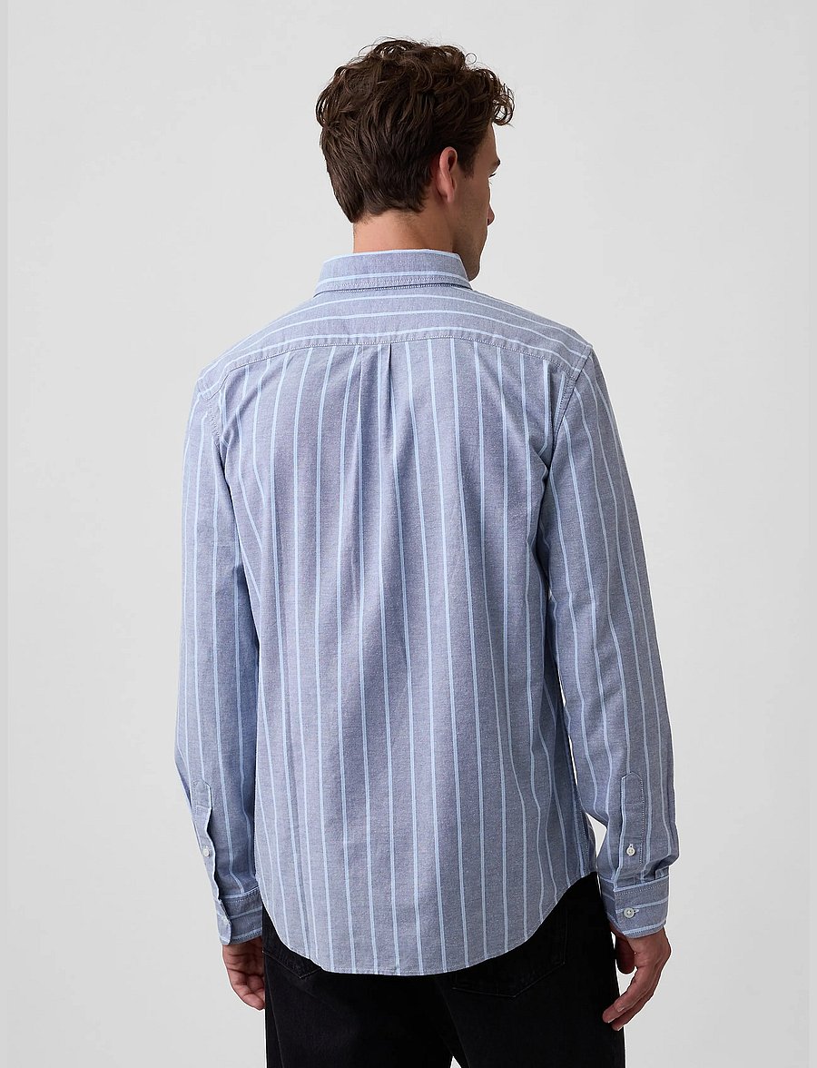 GAP - Oxford Shirt in Standard Fit - gestreifte hemden - blue track stripe - 3
