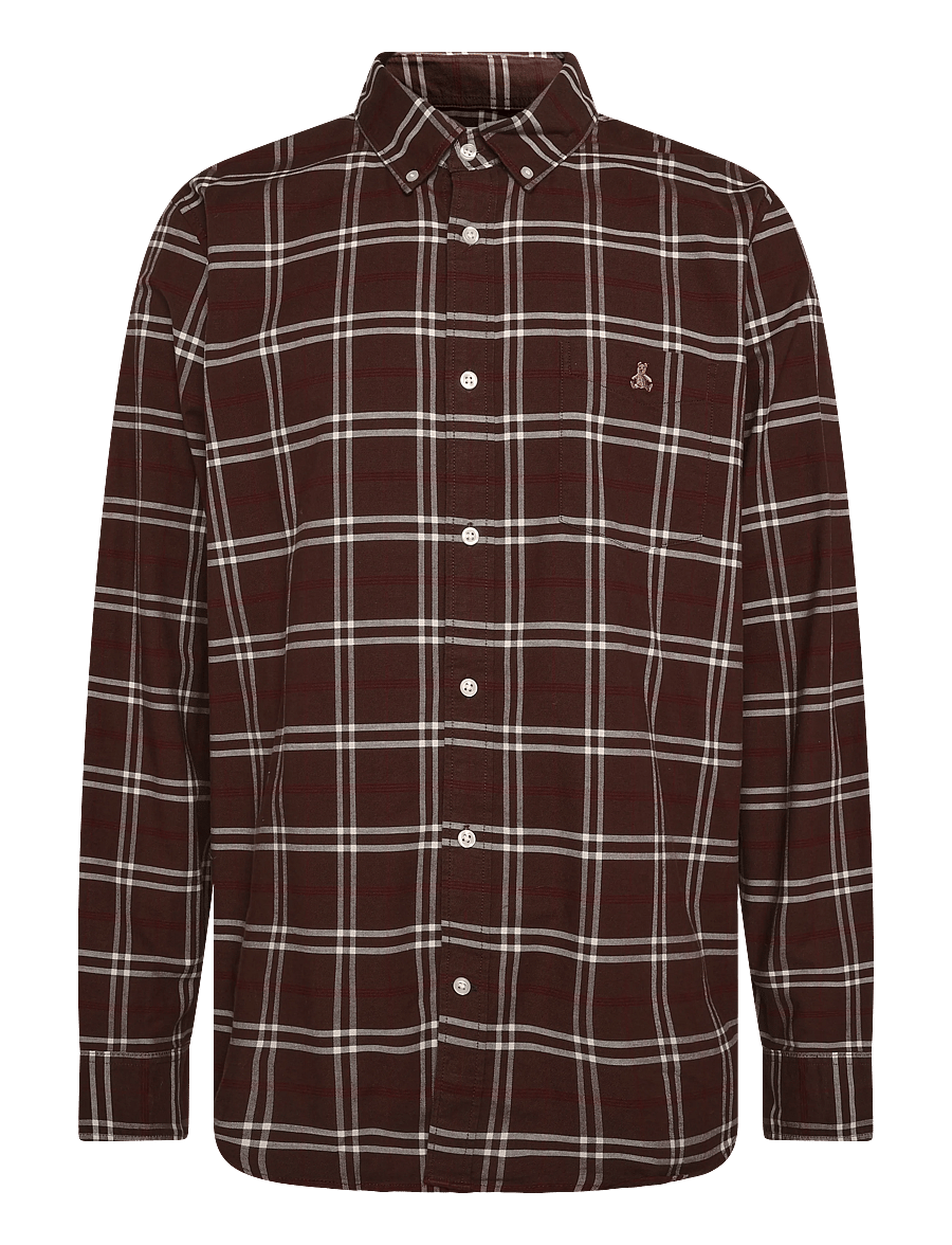 GAP - Oxford Shirt in Standard Fit - stribede skjorter - woodsy brown - 0
