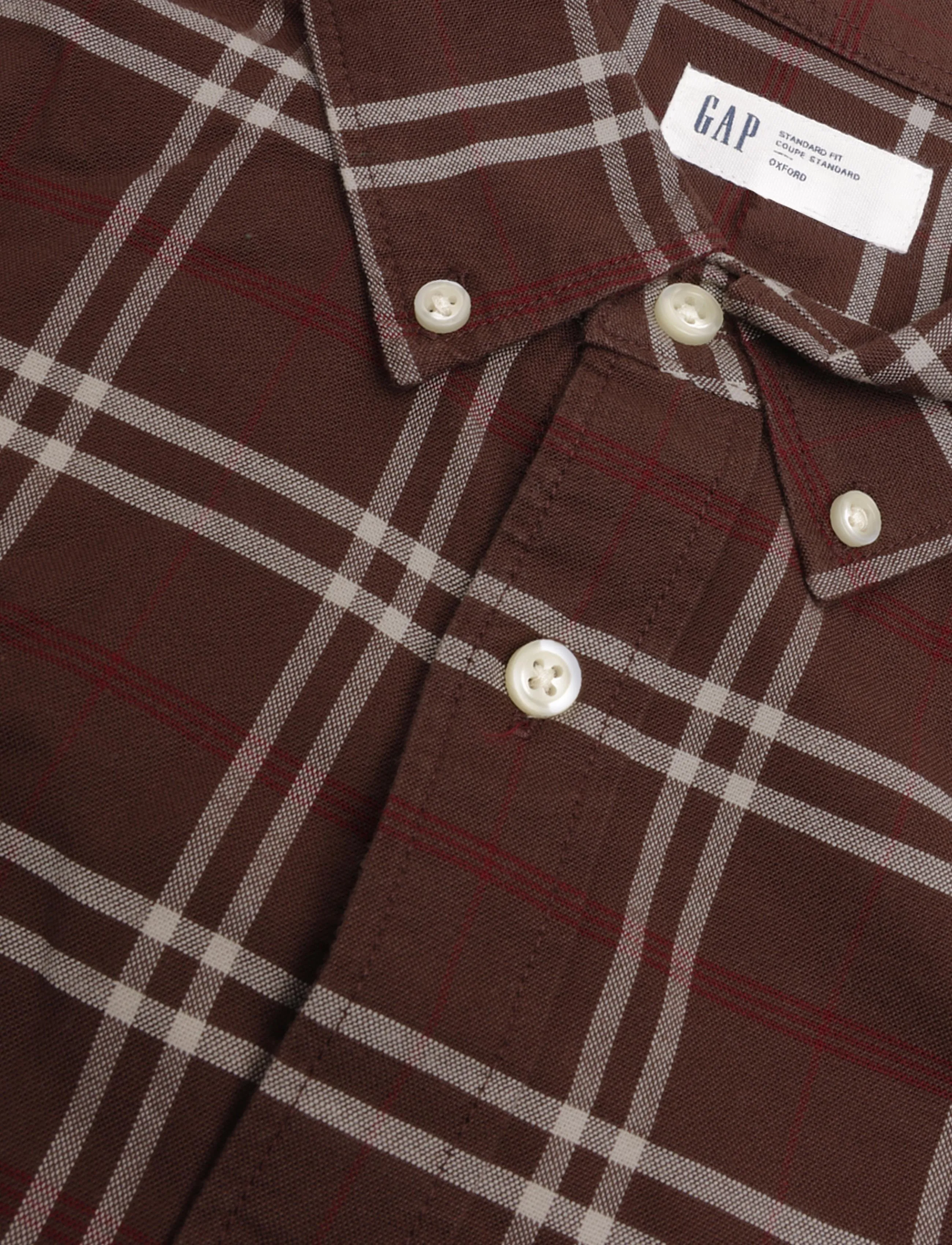 GAP - Oxford Shirt in Standard Fit - stribede skjorter - woodsy brown - 2