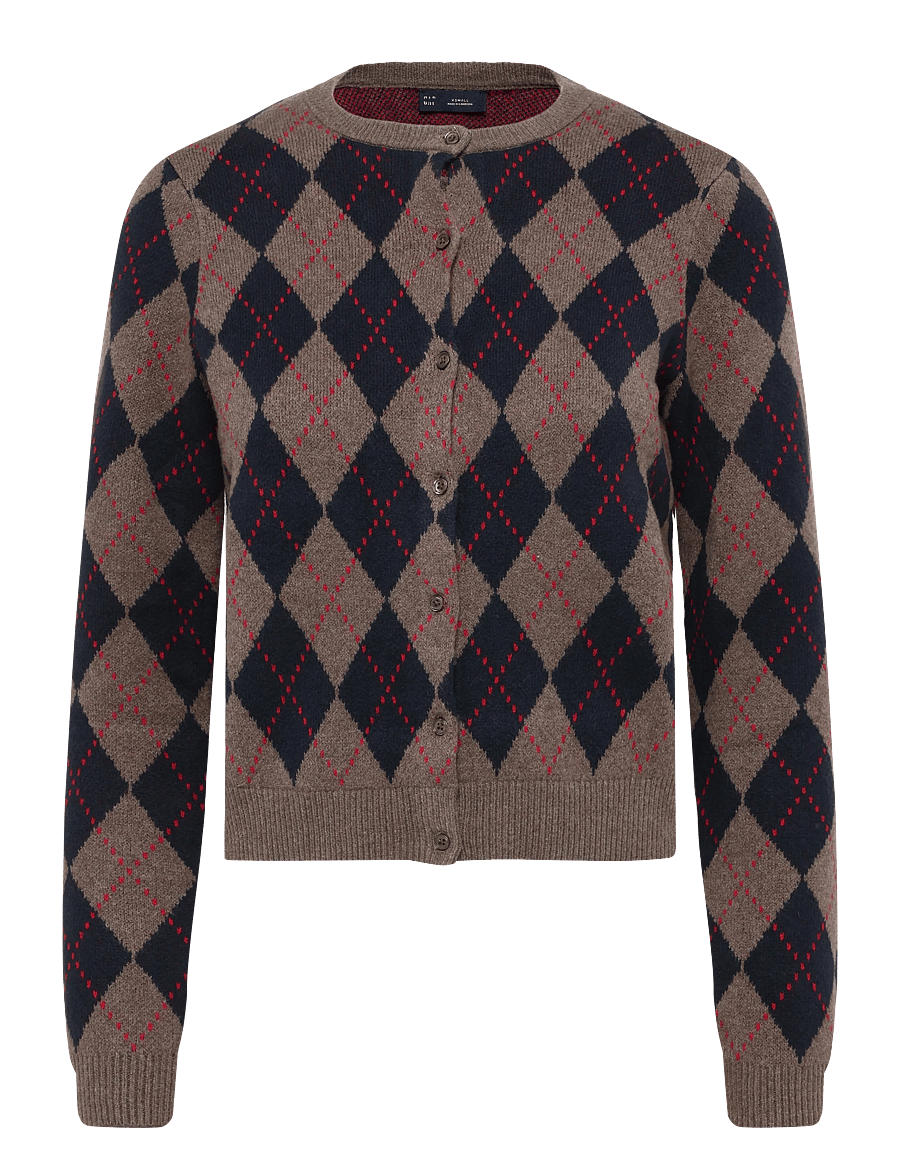 GAP - CashSoft Crop Cardigan from the GAP collection - kardiganid - blue argyle - 1