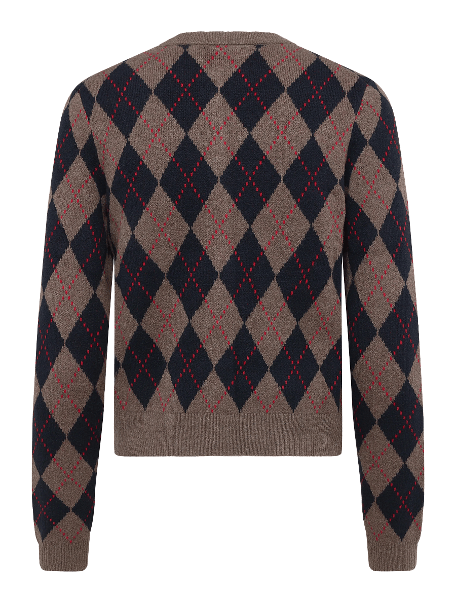 GAP - CashSoft Crop Cardigan from the GAP collection - kardiganid - blue argyle - 2