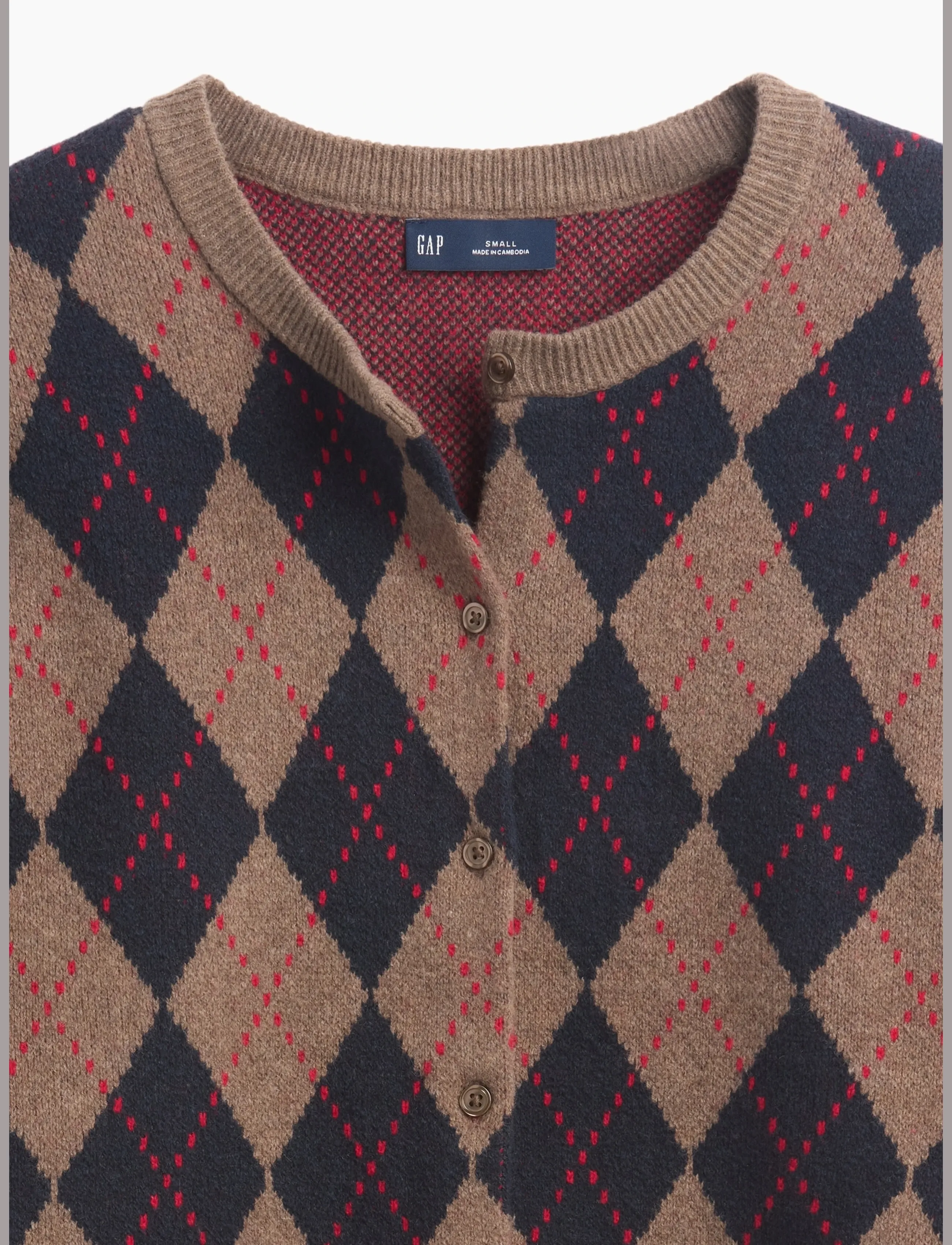 GAP - CashSoft Crop Cardigan from the GAP collection - strickjacken - blue argyle - 4