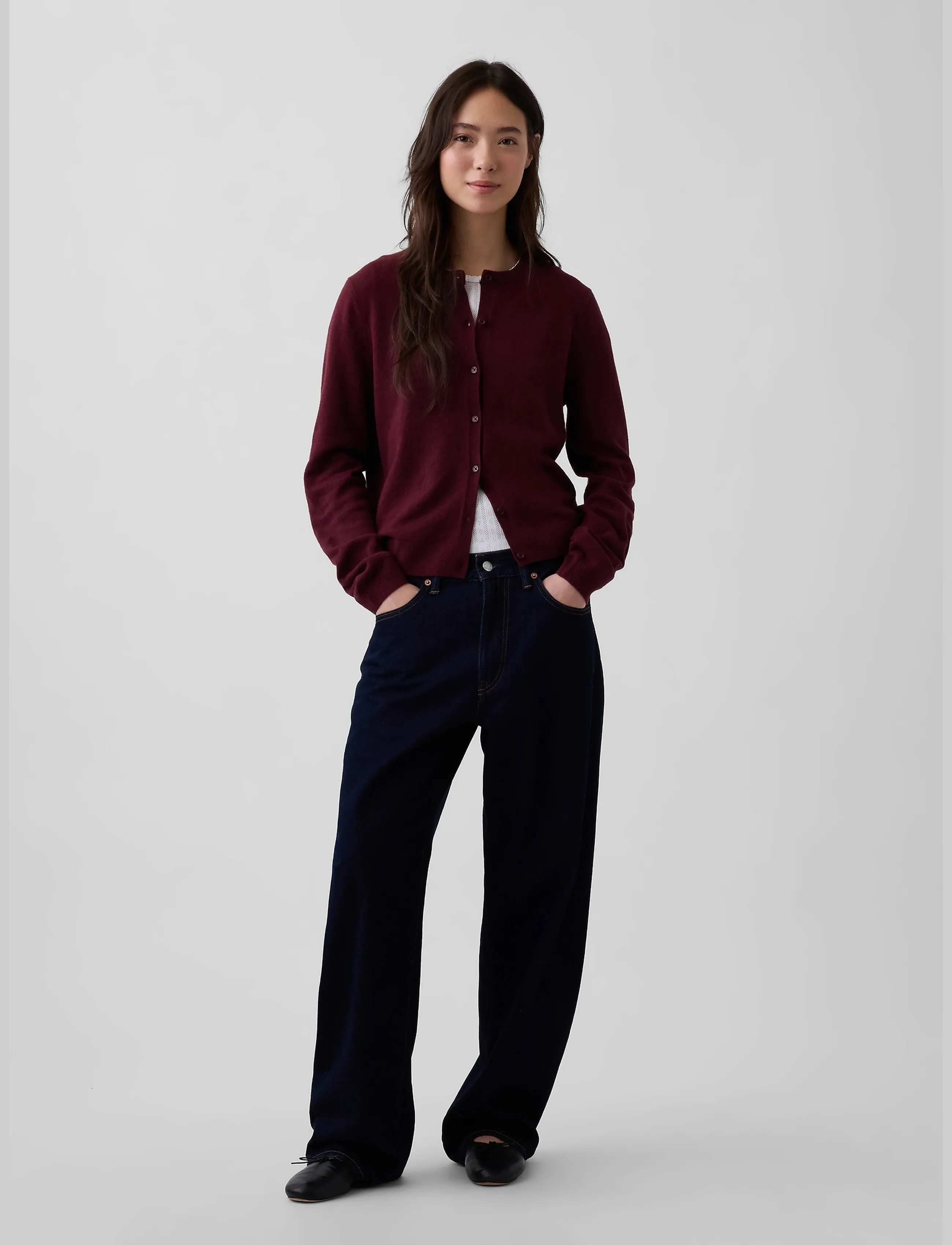 GAP - CashSoft Crop Cardigan from the GAP collection - koftor - noir red 3 - 0