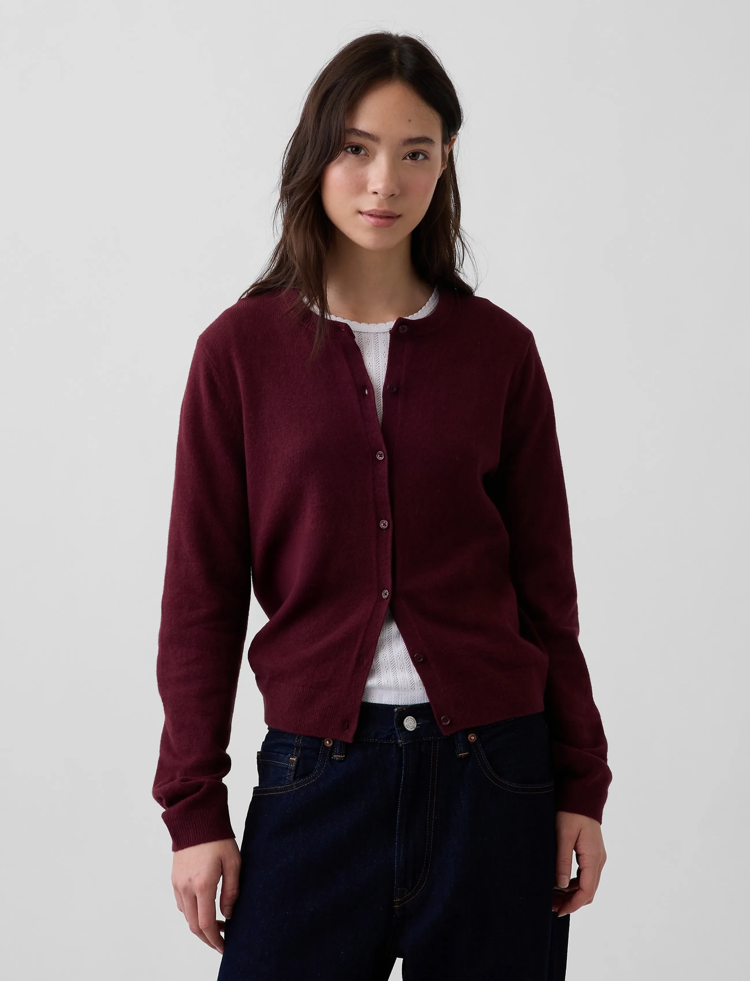 GAP - CashSoft Crop Cardigan from the GAP collection - koftor - noir red 3 - 3
