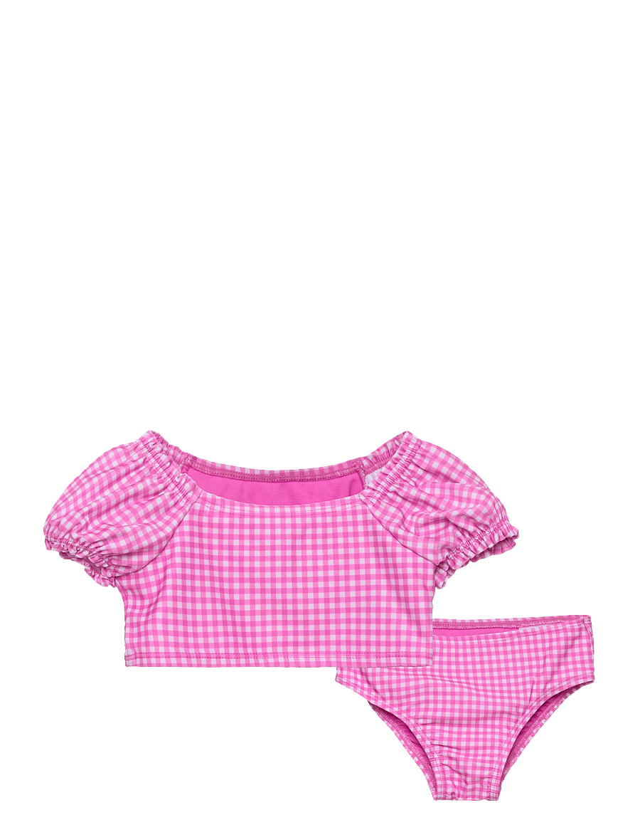 GAP - Toddler Recycled Gingham Swim Two-Piece - pink gingham - 0