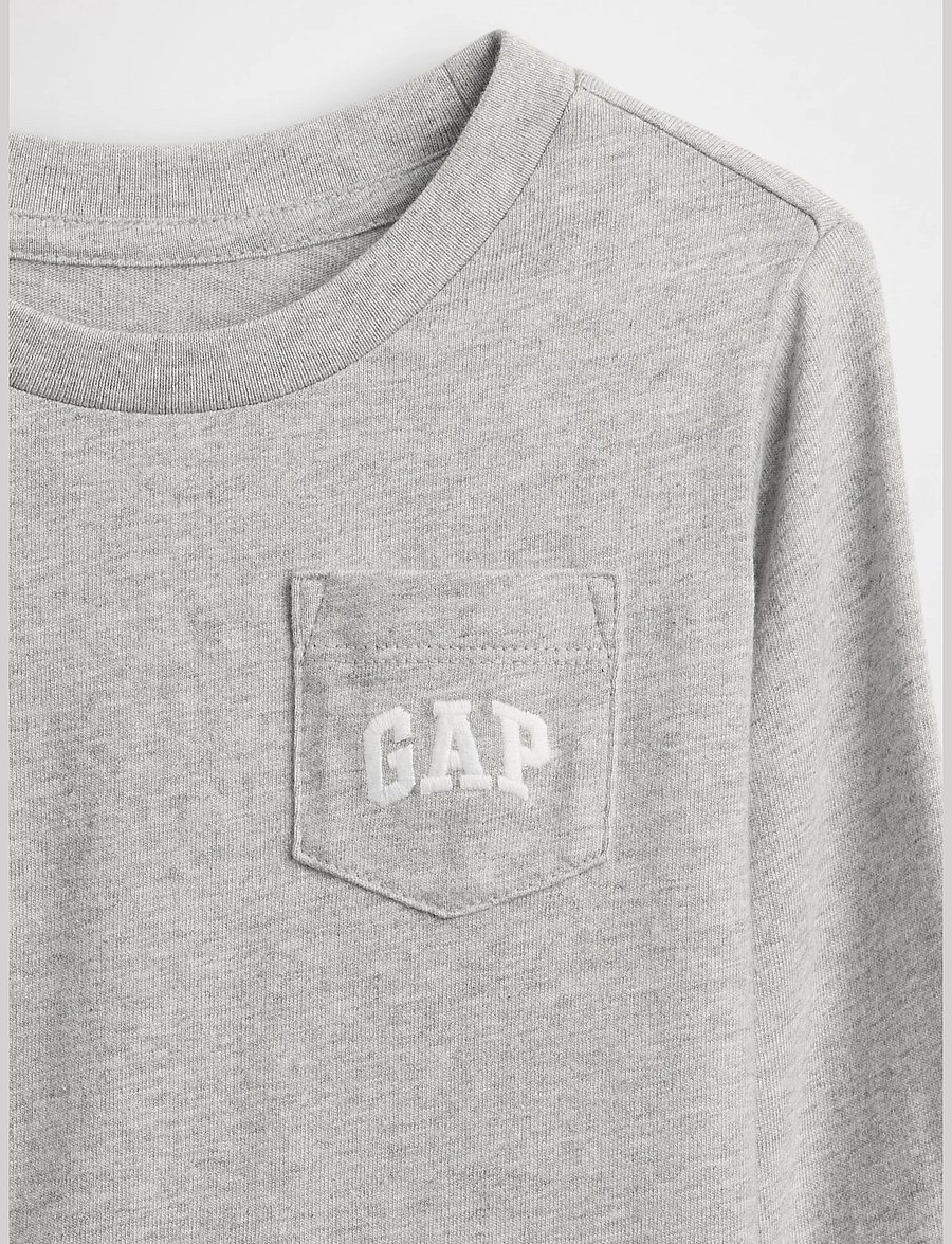GAP - Baby & Toddler Logo Pocket T-Shirt - langärmelig - light heather grey b08 - 2