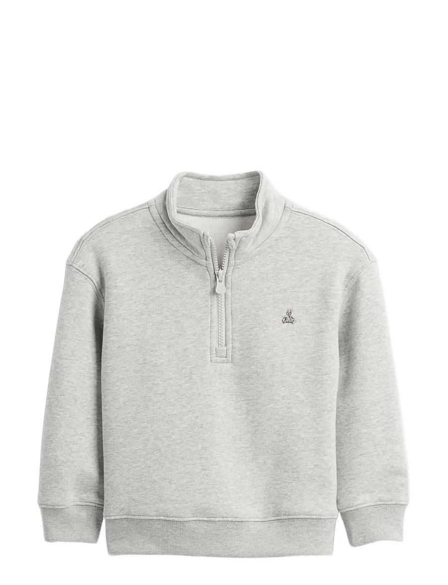 GAP - Baby & Toddler VintageSoft Quarter-Zip Pullover - sweatshirts - light heather grey b08 - 1