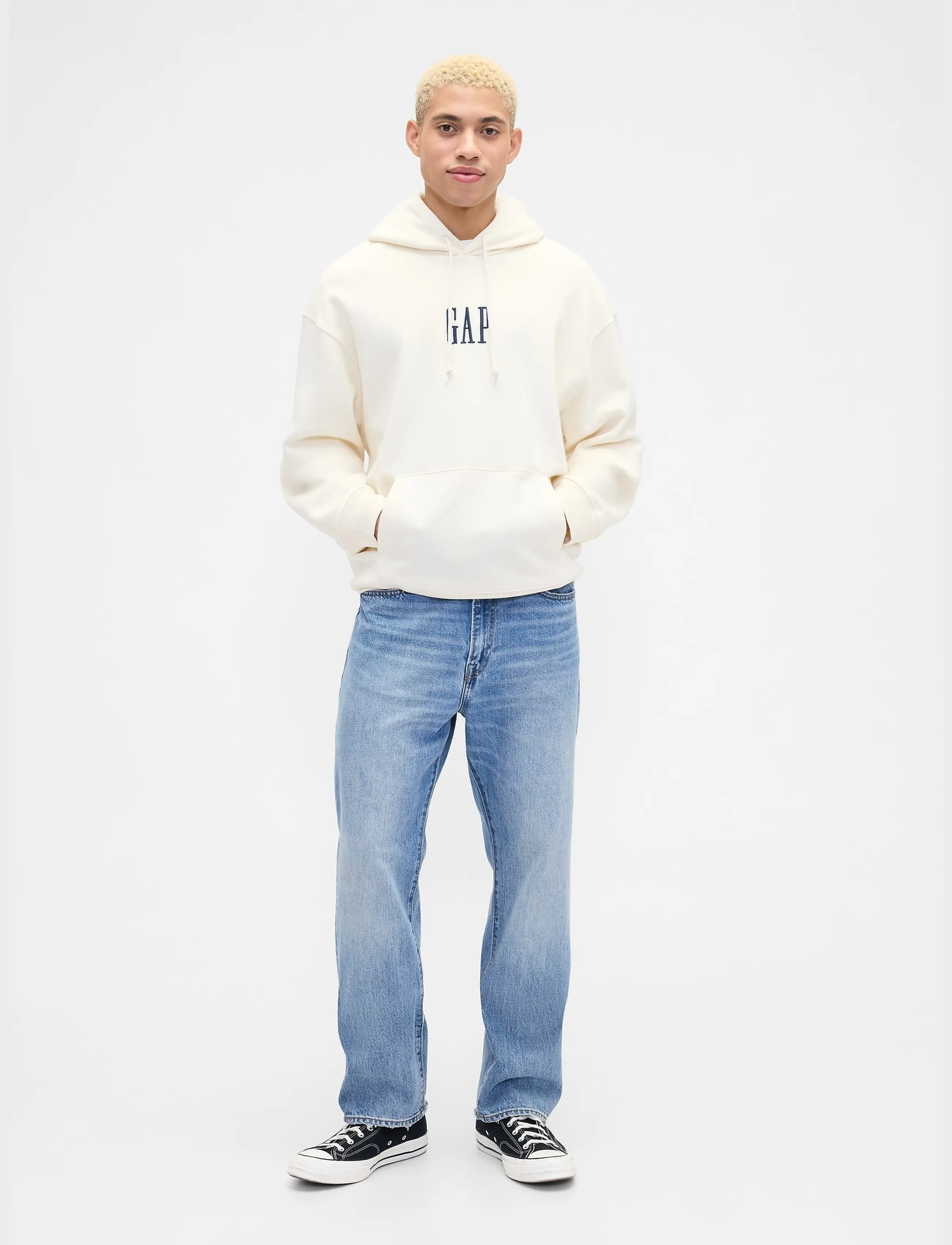 GAP - Adult Vintage Soft Oversized Gap Mini-Logo Hoodie - hættetrøjer - ivory frost - 4
