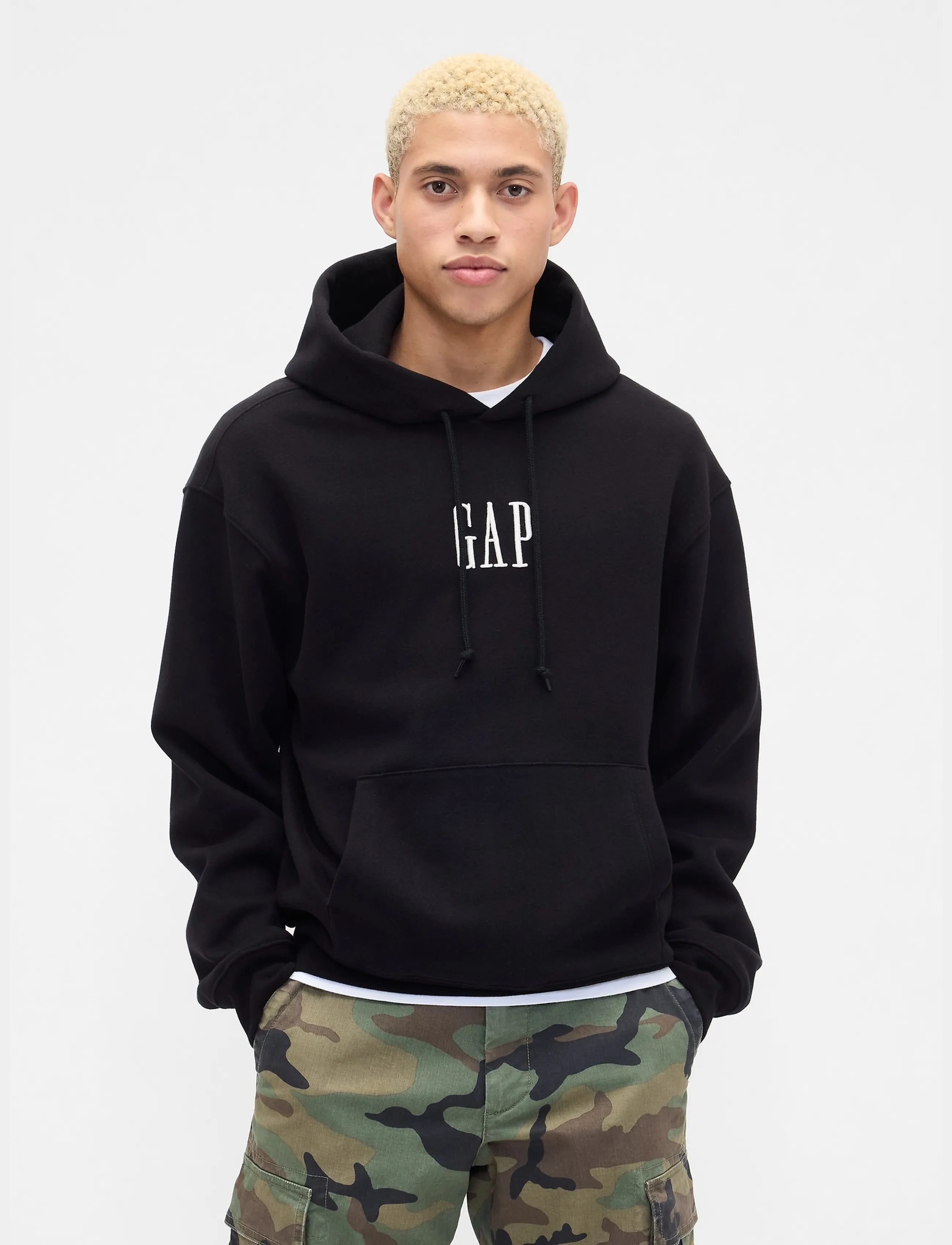 GAP Adult Vintage Soft Oversized Gap Mini-Logo Hoodie - Tøj - TRUE BLACK V2 / black