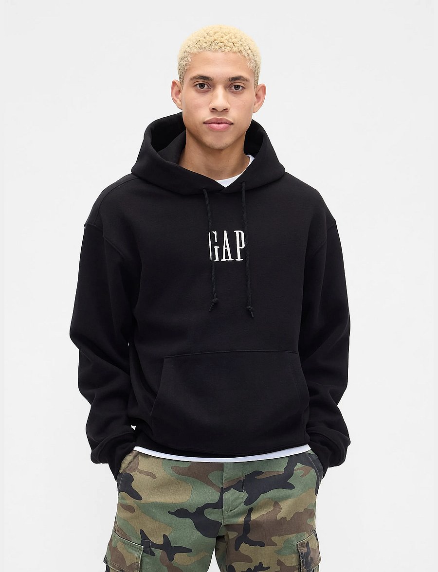 GAP - Adult Vintage Soft Oversized Gap Mini-Logo Hoodie - hættetrøjer - true black v2 - 0