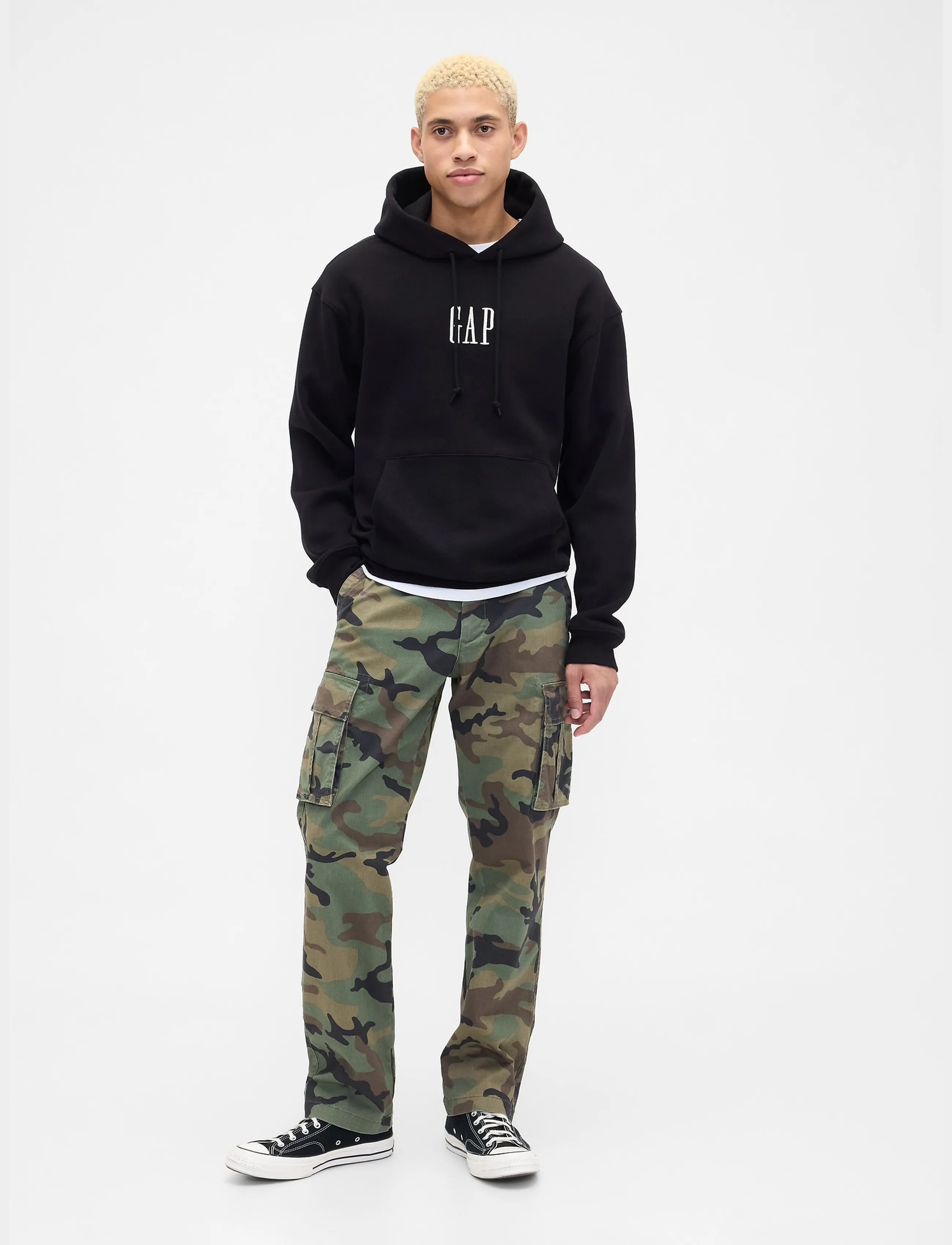 GAP - Adult Vintage Soft Oversized Gap Mini-Logo Hoodie - hættetrøjer - true black v2 - 4