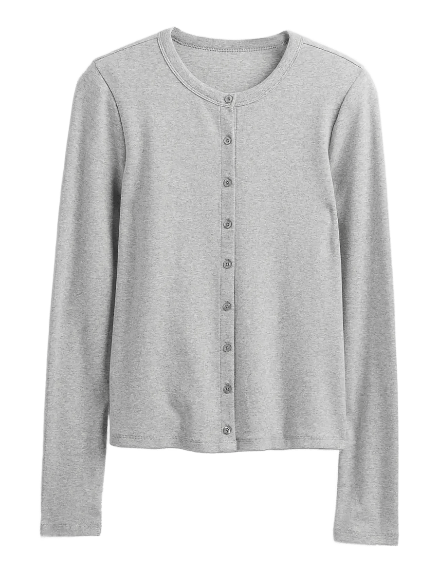 GAP - Modern Crewneck Cardigan from the GAP collection - kardiganid - bc15 lt grey heather - 1