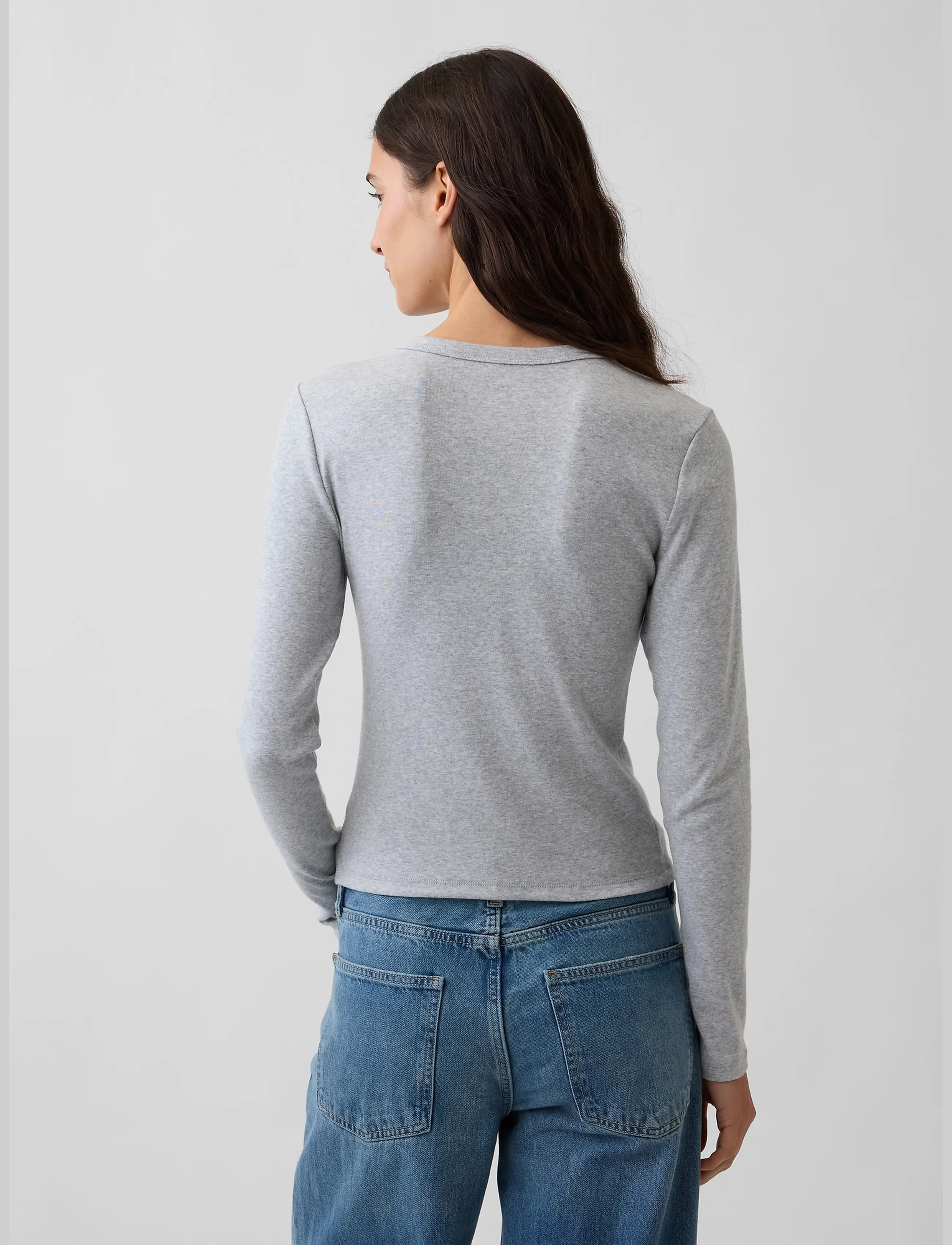GAP - Modern Crewneck Cardigan from the GAP collection - kardiganid - bc15 lt grey heather - 3