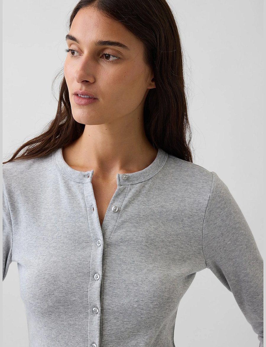 GAP - Modern Crewneck Cardigan from the GAP collection - kardiganid - bc15 lt grey heather - 4