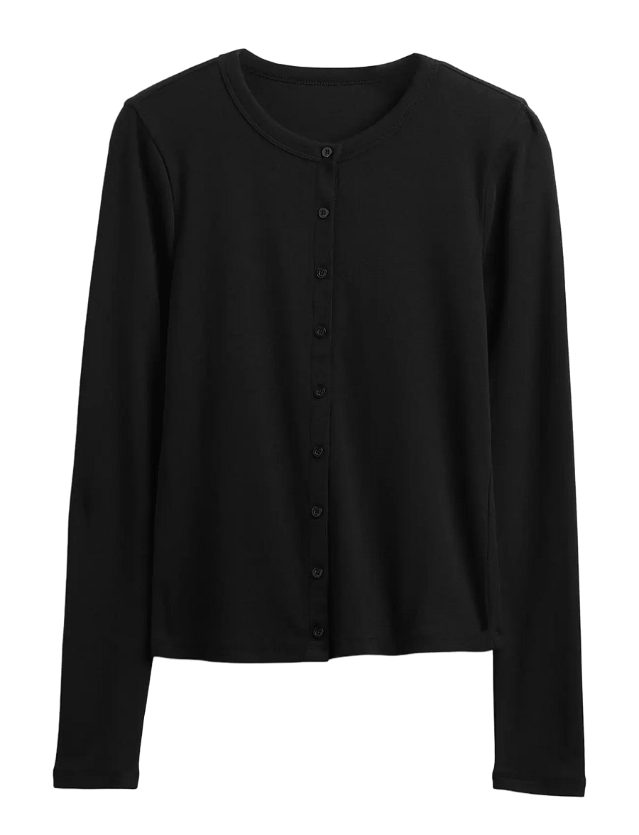 GAP - Modern Crewneck Cardigan from the GAP collection - strickjacken - black - 1
