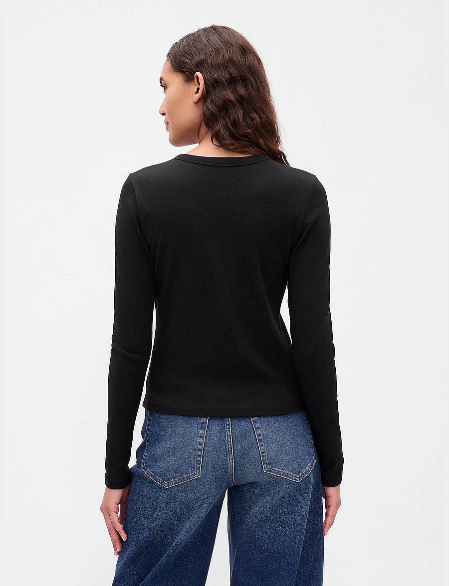 GAP - Modern Crewneck Cardigan from the GAP collection - strickjacken - black - 3