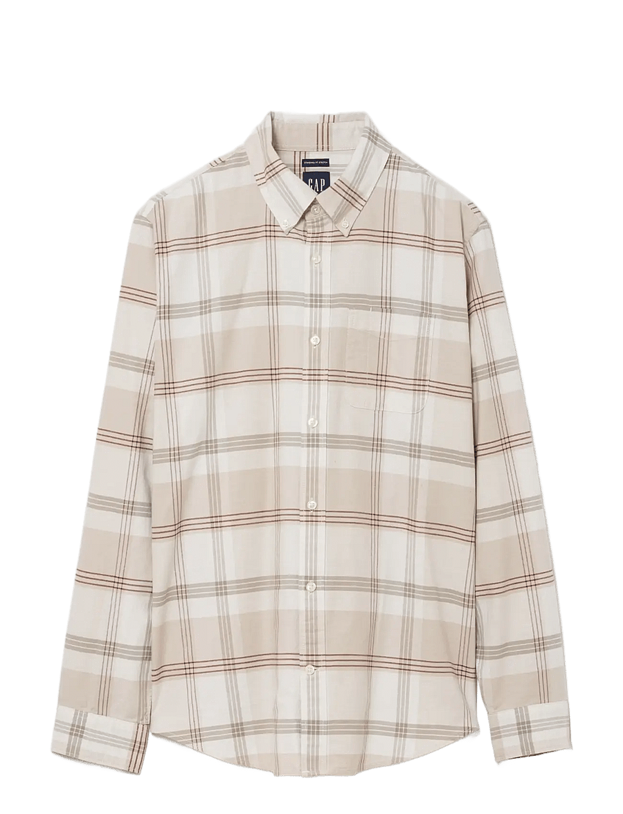 GAP - Plaid Oxford Button-Down Shirt from the GAP collection - checkered shirts - cream check - 1