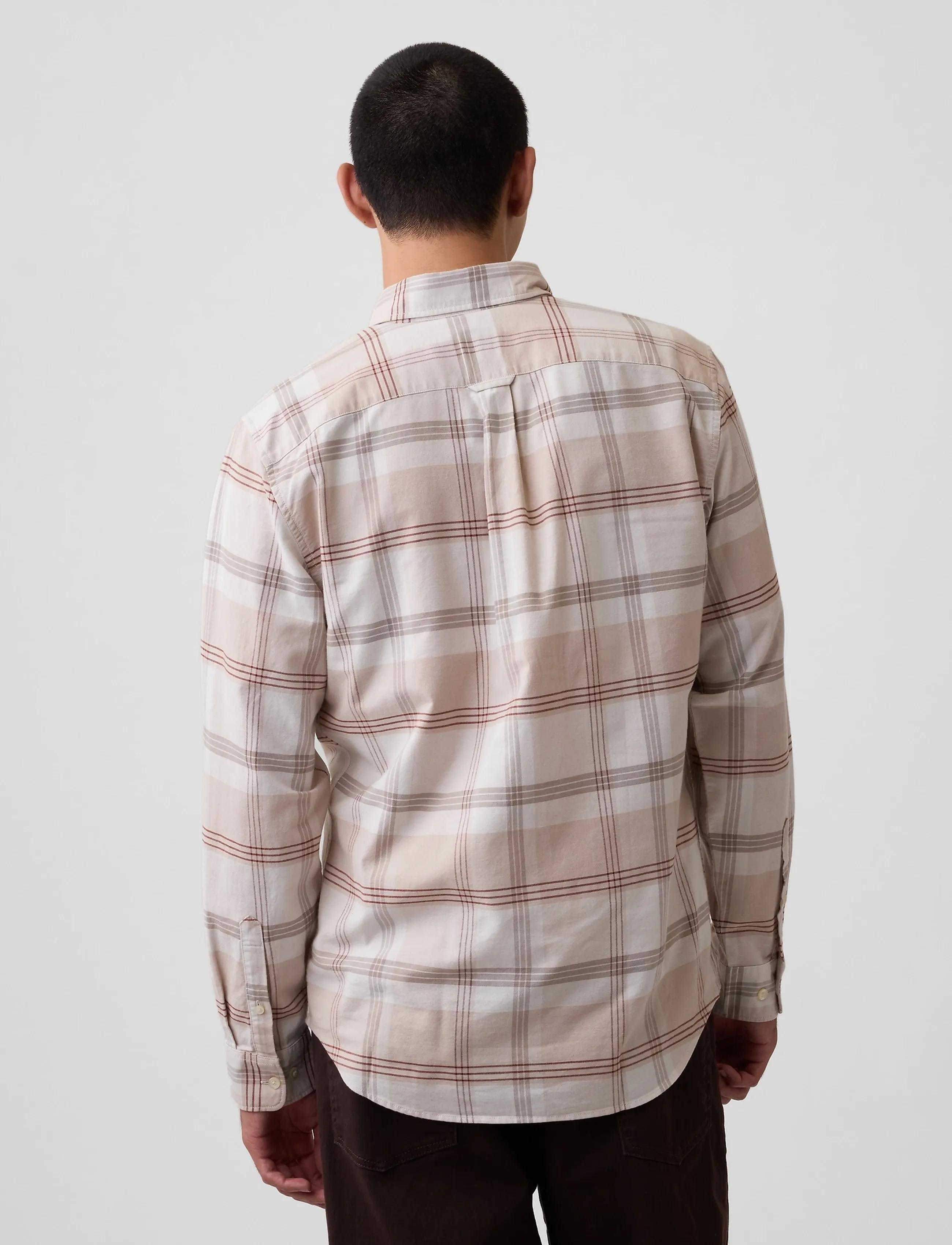 GAP - Plaid Oxford Button-Down Shirt from the GAP collection - checkered shirts - cream check - 3