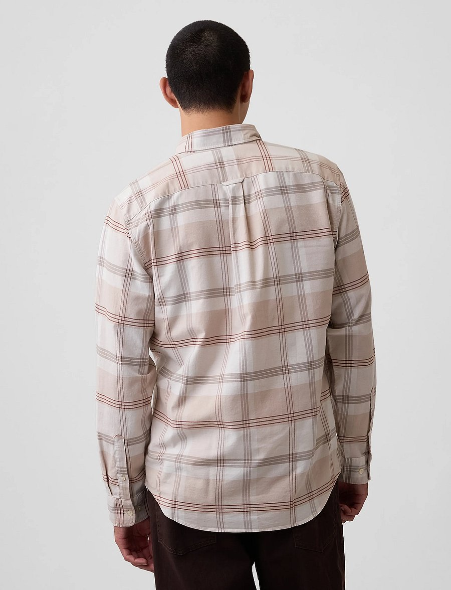 GAP - Plaid Oxford Button-Down Shirt from the GAP collection - checkered shirts - cream check - 3