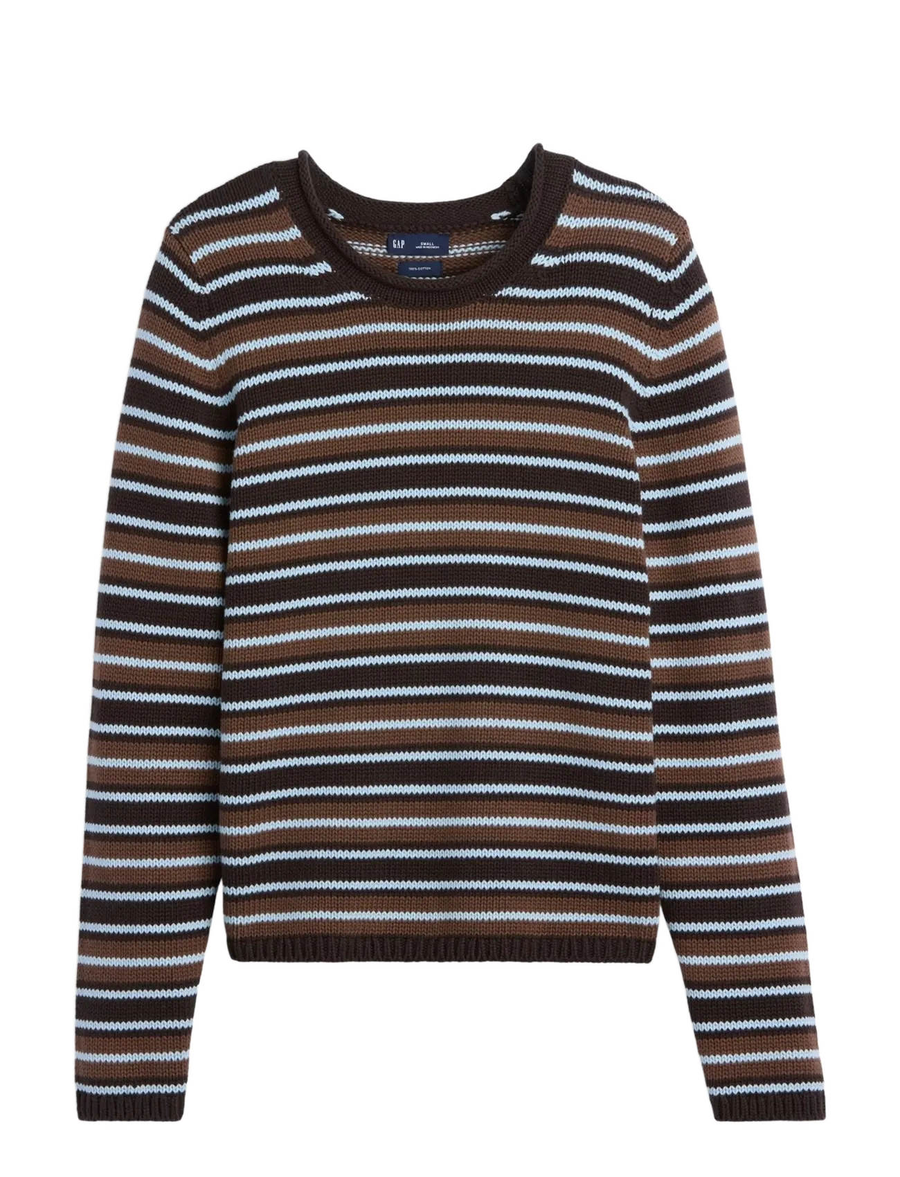 GAP 100% Cotton Rollneck Sweater from the GAP collection - Jumpers - BROWN STRIPE / brown