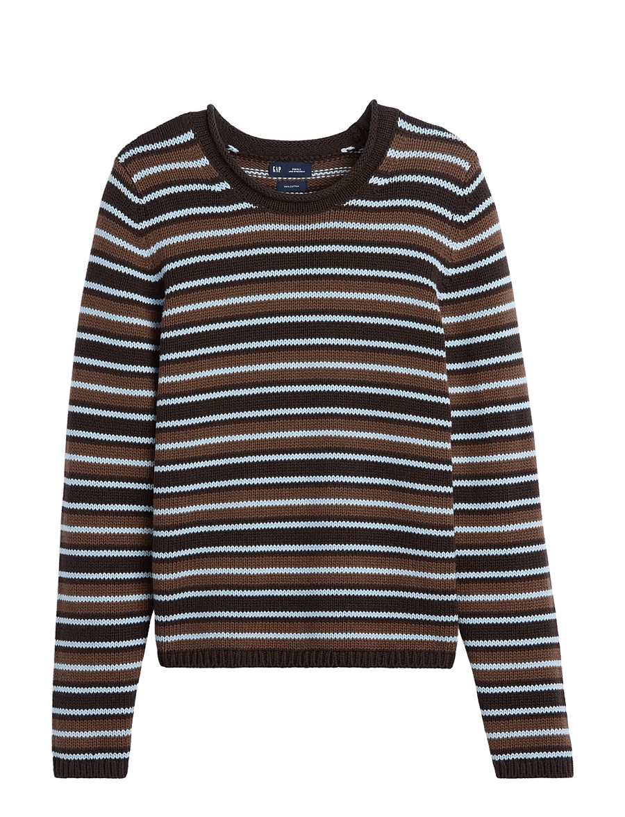 GAP - 100% Cotton Rollneck Sweater from the GAP collection - striktrøjer - brown stripe - 1
