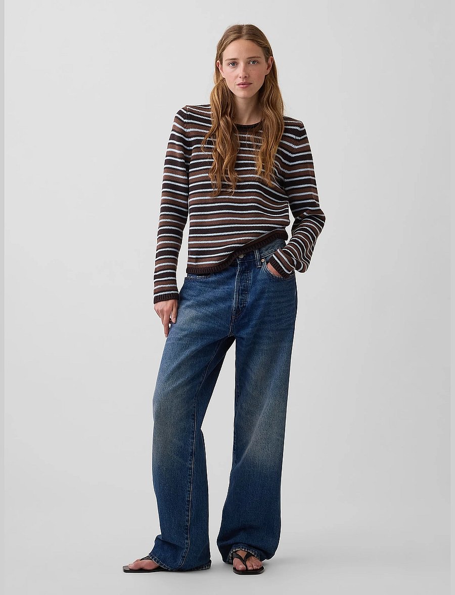 GAP - 100% Cotton Rollneck Sweater from the GAP collection - striktrøjer - brown stripe - 2