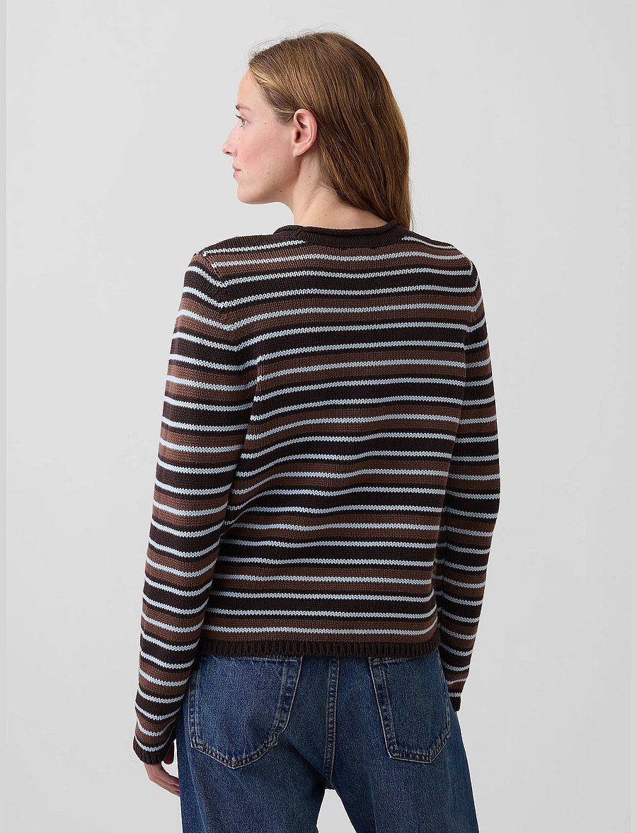 GAP - 100% Cotton Rollneck Sweater from the GAP collection - striktrøjer - brown stripe - 3