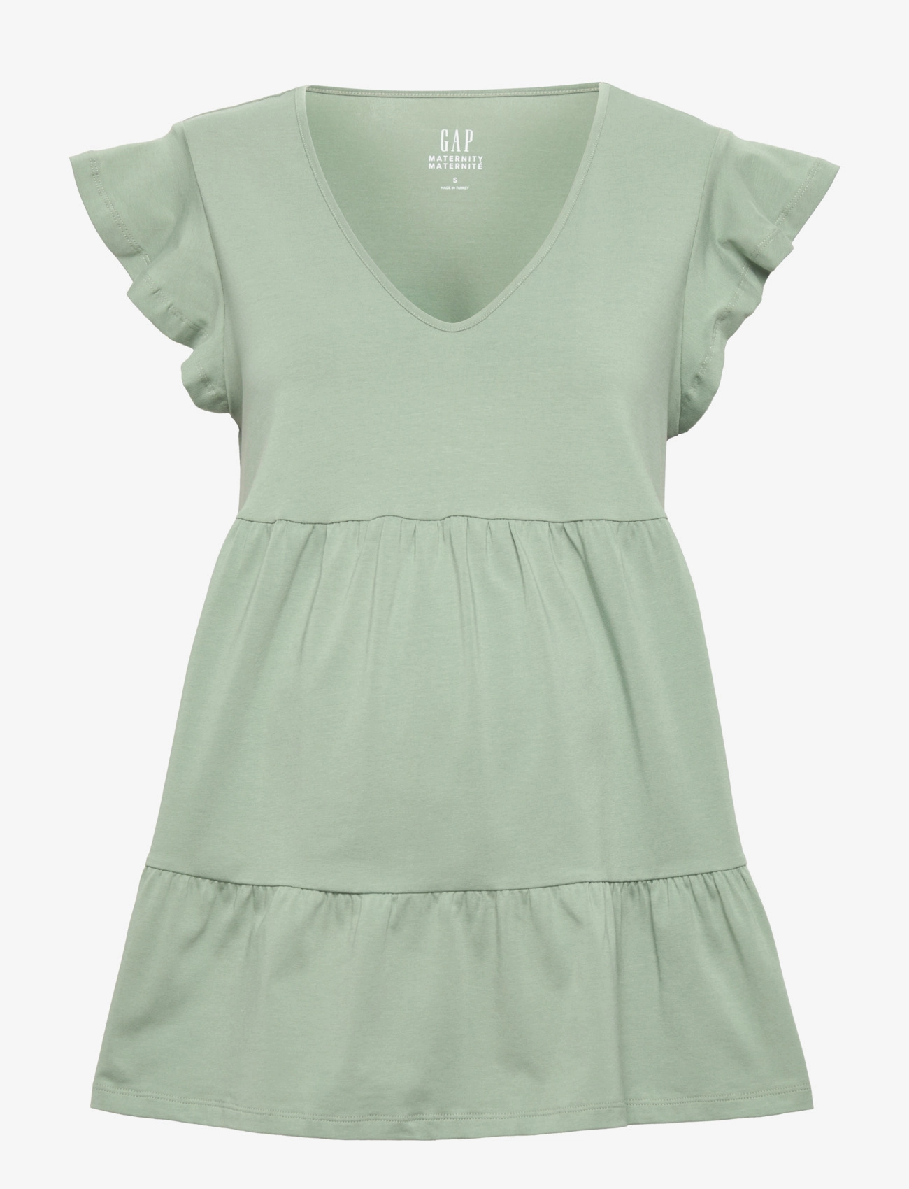 GAP Maternity Flutter Sleeve Top, S, Blouses, Grün - Short-sleeved, Frauen
