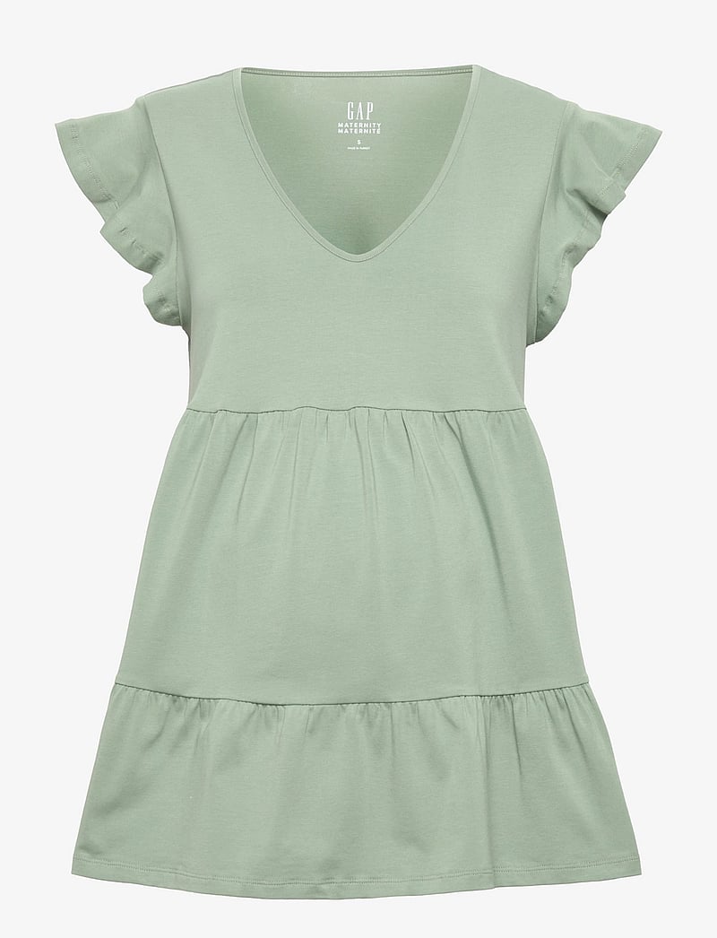 GAP - Maternity Flutter Sleeve Top - stutterma blússur - gasoline green - 0