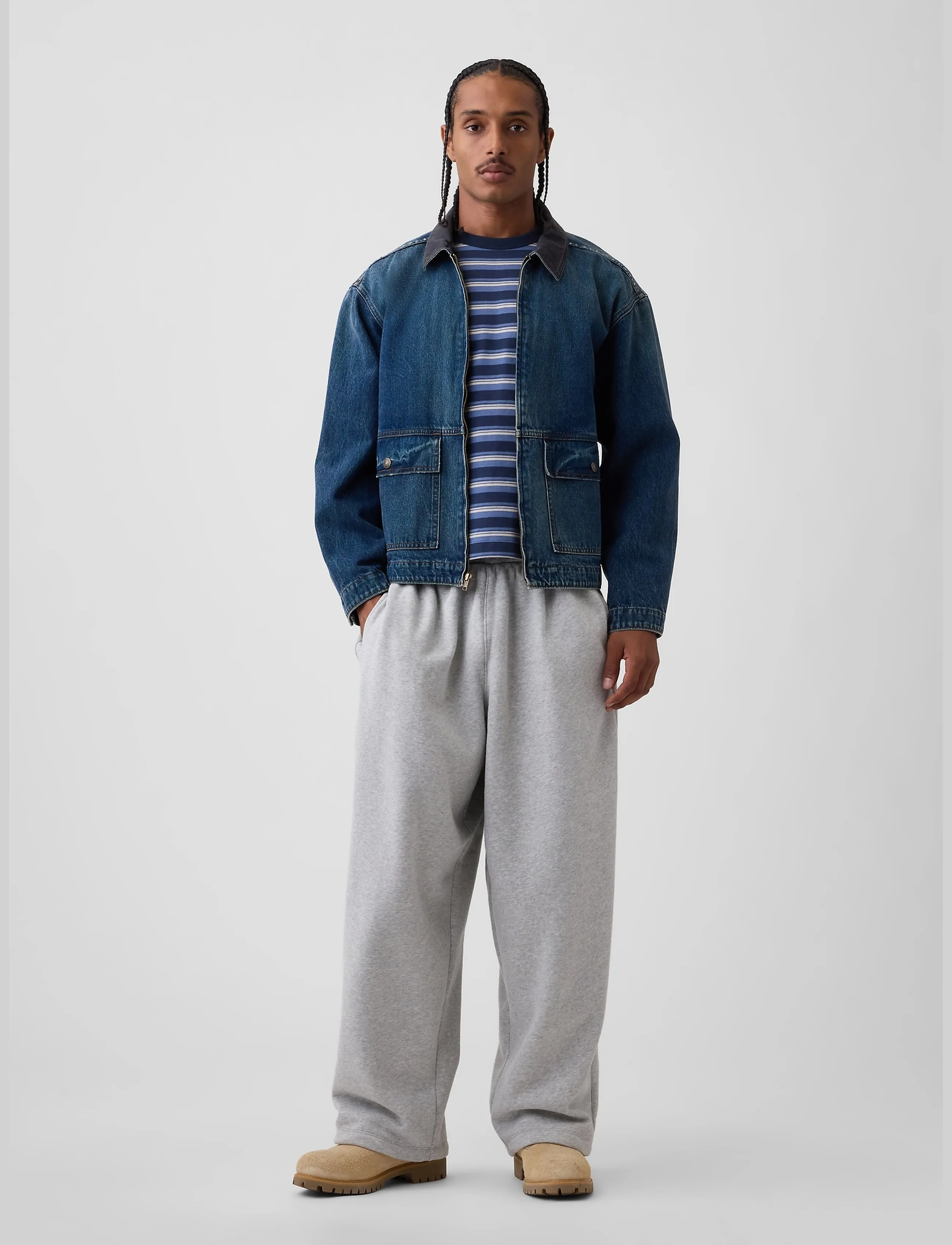 GAP - Adult VintageSoft Baggy Sweatpants from the GAP collection - collections - light heather grey b08 - 4