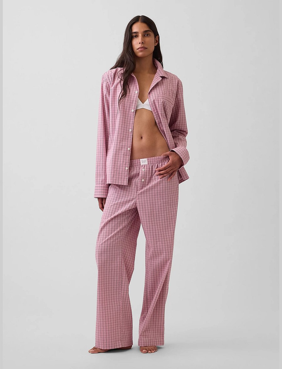 GAP - Poplin PJ Pants from the GAP collection - pink plaid - 0