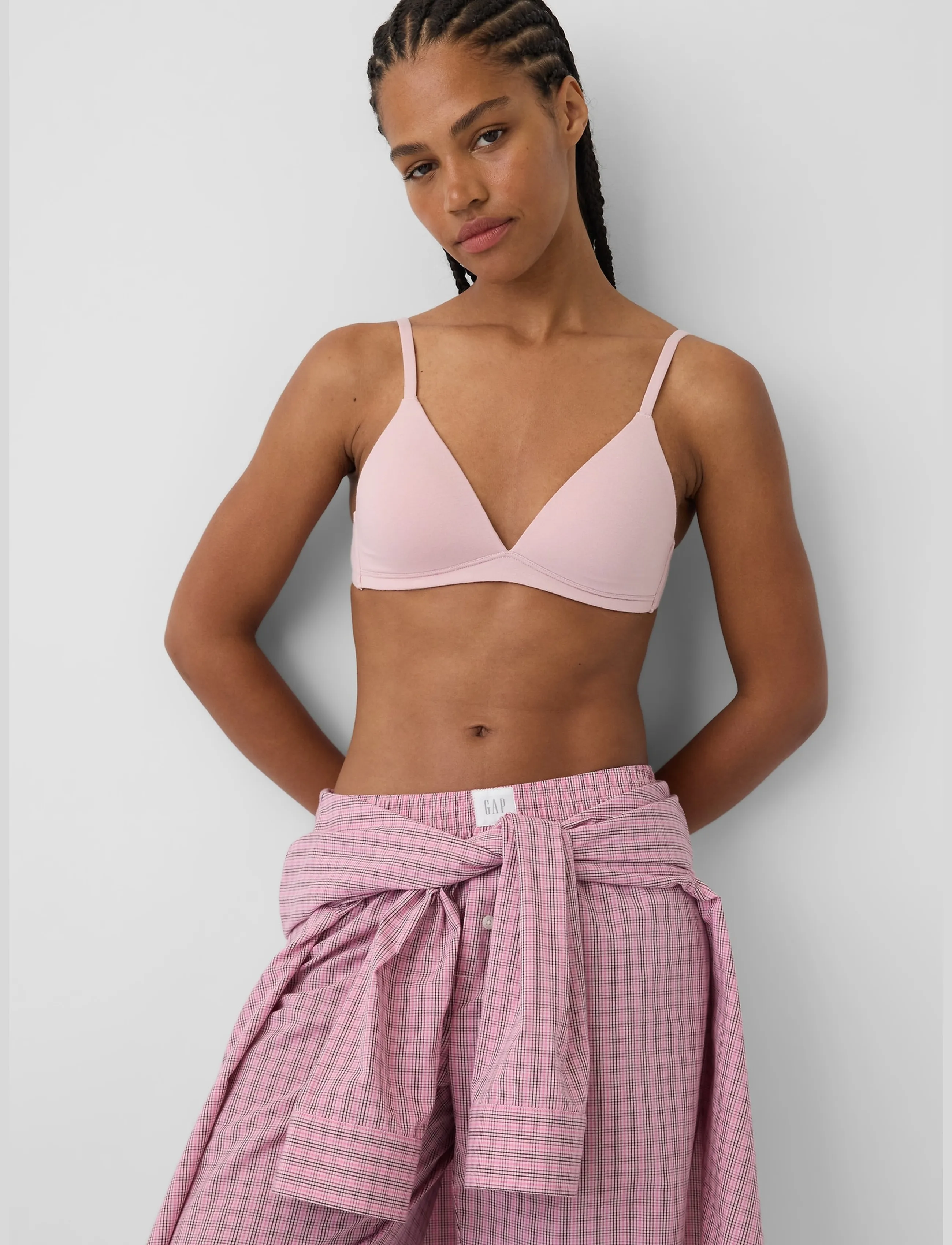GAP - Poplin PJ Pants from the GAP collection - pink plaid - 5